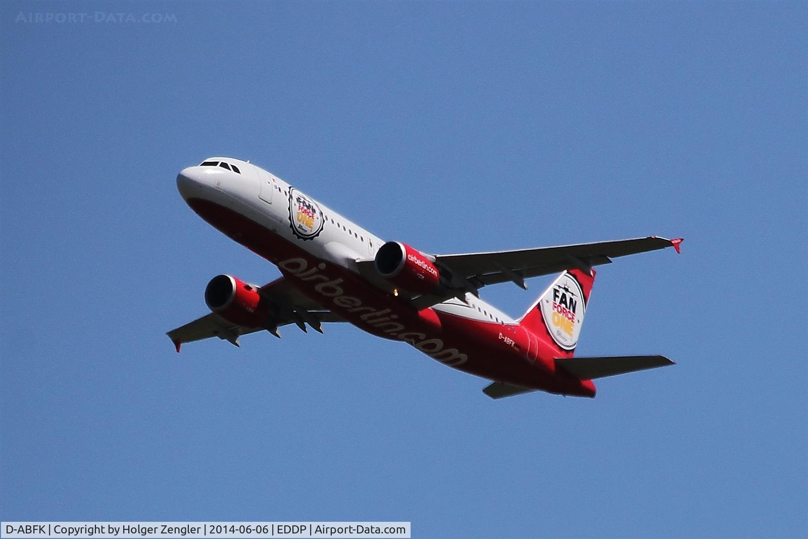 D-ABFK, 2010 Airbus A320-214 C/N 4433, Leaving LEJ into a pretty blue sky.....