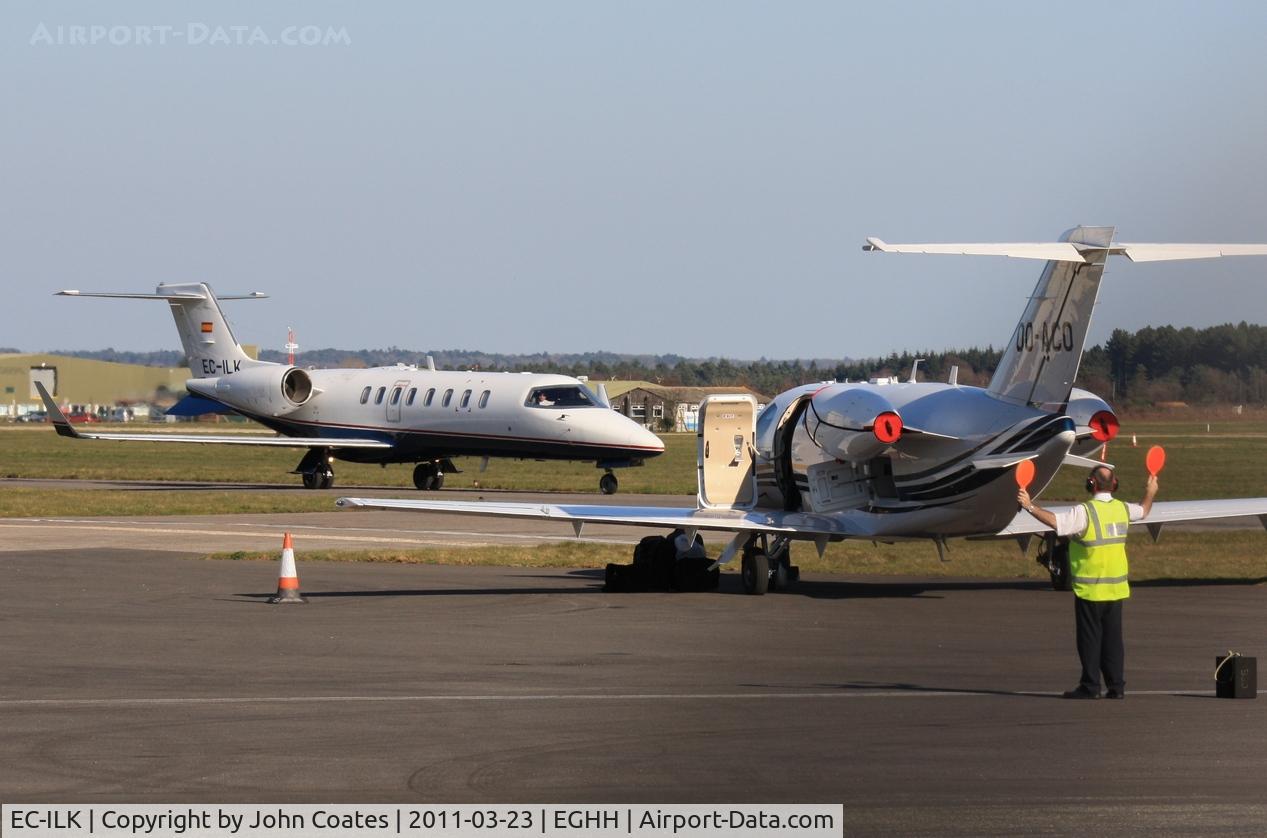 EC-ILK, 1999 Learjet 45 C/N 45-064, Joining OO-ACO at Sigs