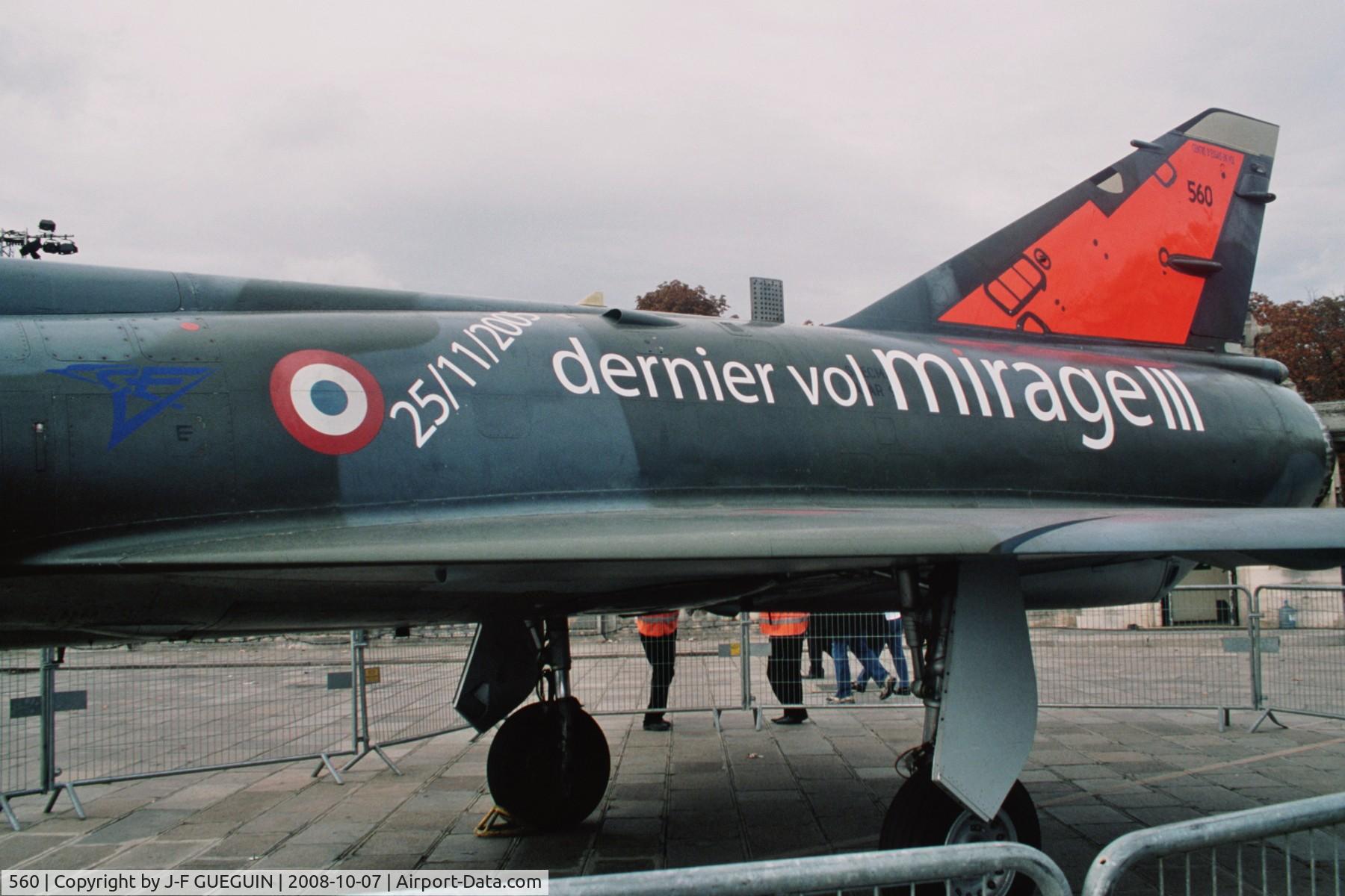 560, Dassault Mirage IIIE(R) C/N 560, On display at Paris-Champs Elysées for the exhibition 