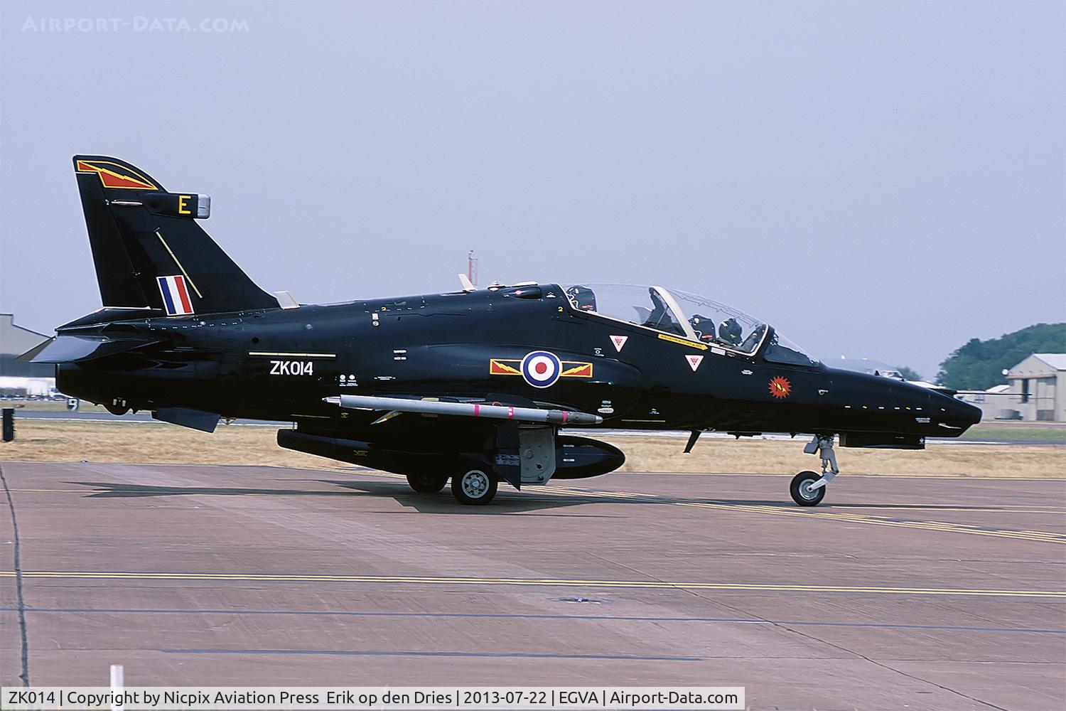 ZK014, 2008 British Aerospace Hawk T2 C/N RT005/1243, ZK014 seen here on monday at RAF Fiarford after attending the RAIT-2013