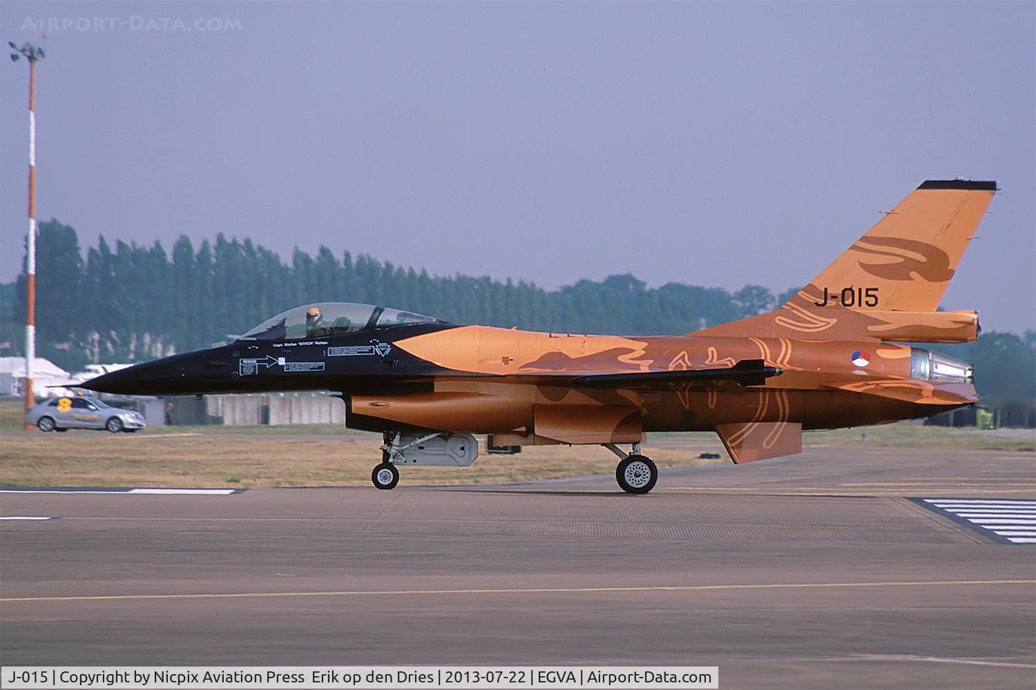 J-015, 1991 Fokker F-16A Fighting Falcon C/N 6D-171, J-015 id the Royal Netherlands AF Display F-16AM using the callsign Orange One