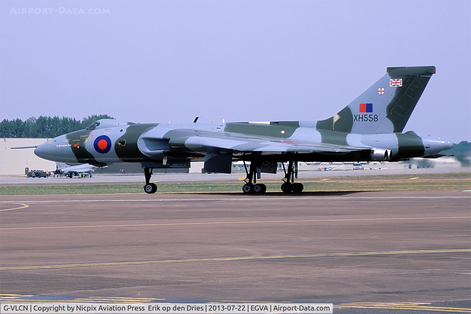 G-VLCN, 1960 Avro Vulcan B.2 C/N Set 12, Vulcan Display Flight Vulcan B.2  XH558 on the runway of RAF Fairford.