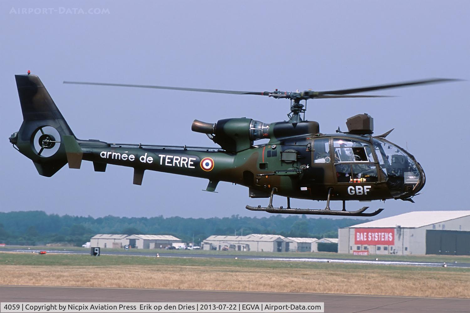 4059, Aérospatiale SA-342M Gazelle C/N 2059, 4059/GBF is a French Army SA.342M Gazelle helicopter