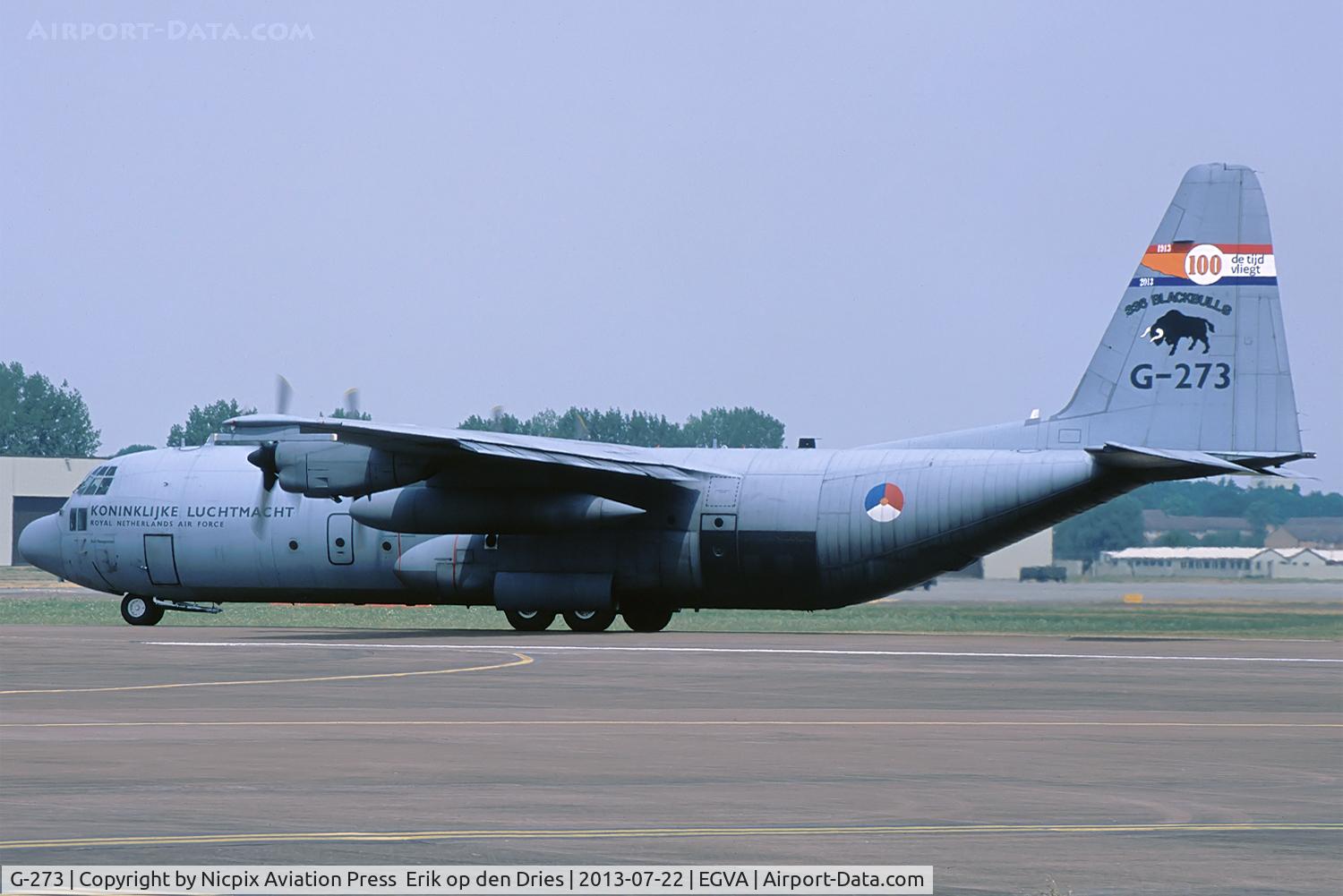 G-273, 1993 Lockheed C-130H-30 Hercules C/N 382-5273, G-273 of 336 'Bulls' sqn, Royal Netherlands AF, in 100 years military aviation livery