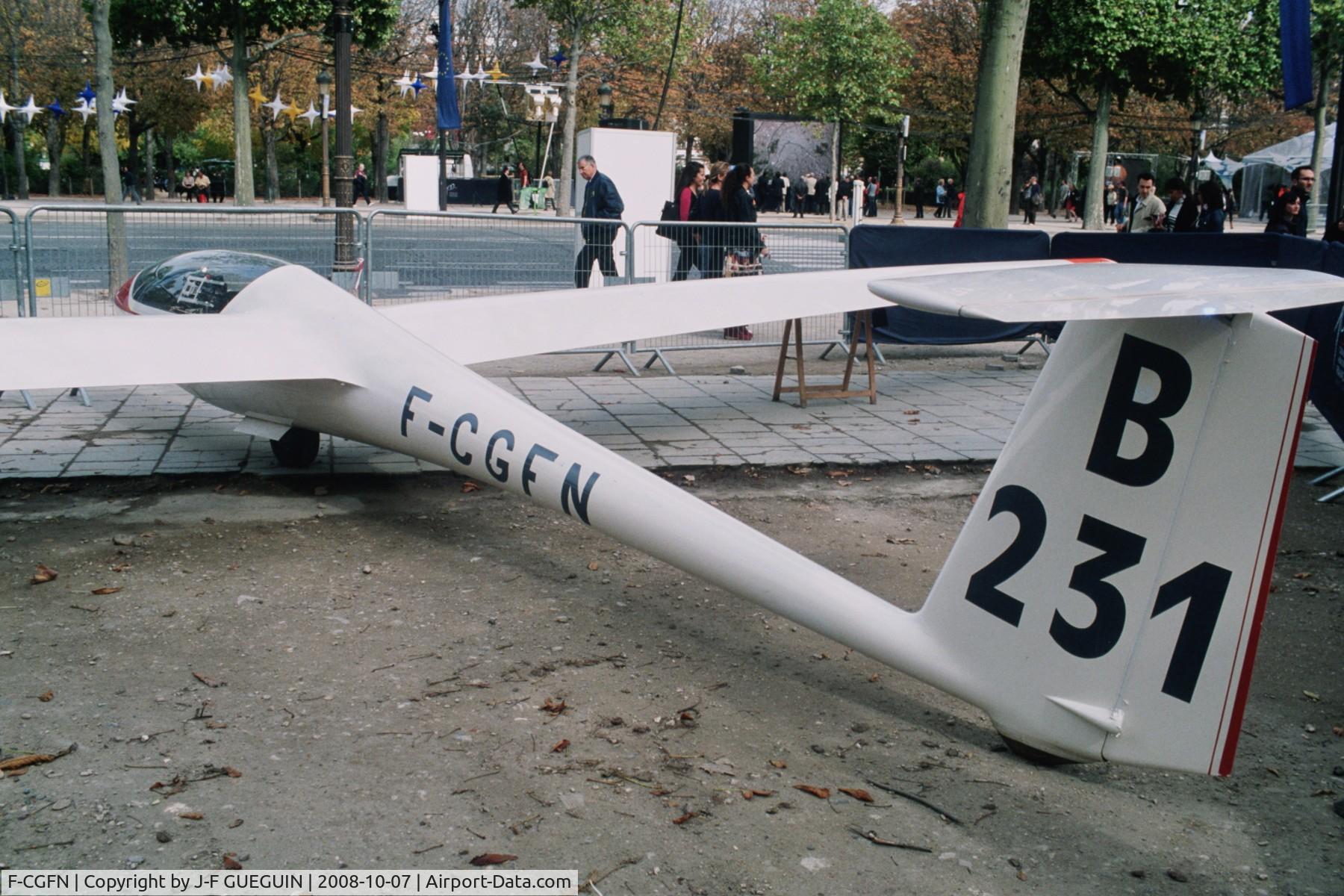 F-CGFN, Centrair C101A Pegase C/N 101.A0.231, On display at Paris-Champs Elysées for the exhibition 