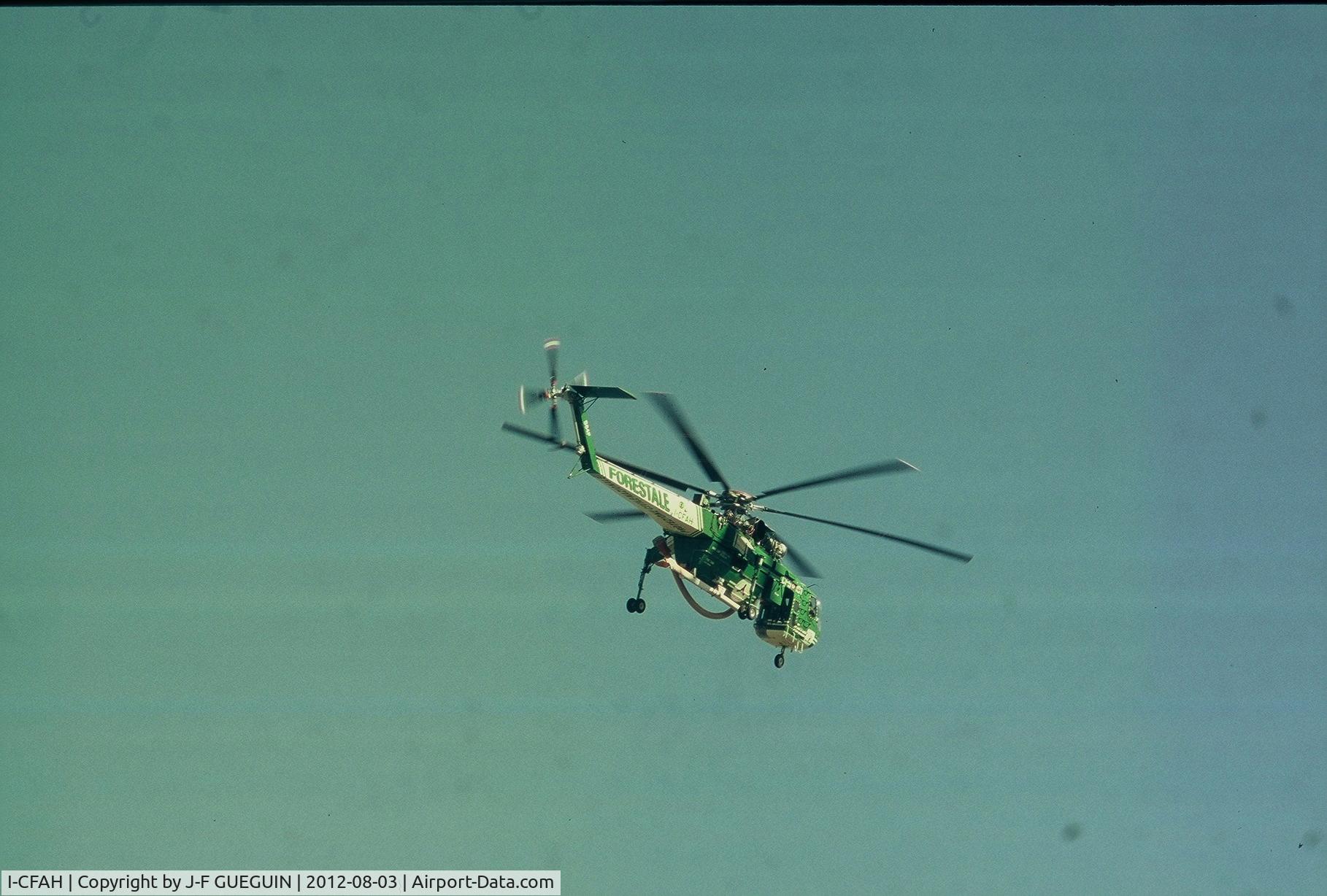 I-CFAH, 1969 Sikorsky S-64F Skycrane C/N 64-080, I-CFAH, c/n 64-080 (ex-US serial 69-18472), has taken registration and code reserved to c/n 64-089 (ex-US serial 69-18481) crashed at  Rome-Fiumicino airport on 6 July 2005 with registration N236AC.