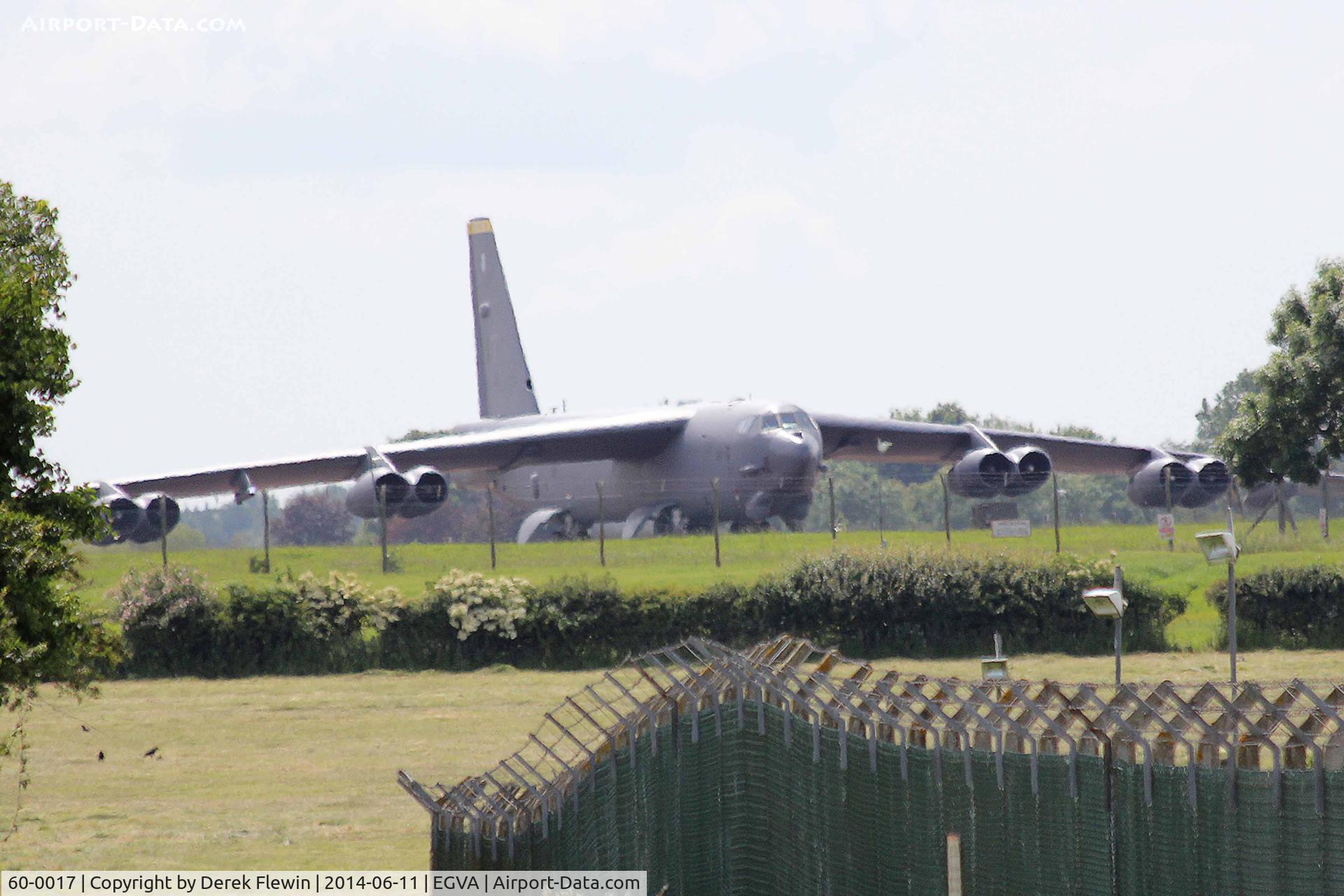 60-0017, 1960 Boeing B-52H Stratofortress C/N 464382, Visiting  B-52H, spare frame, parked at EGVA.
