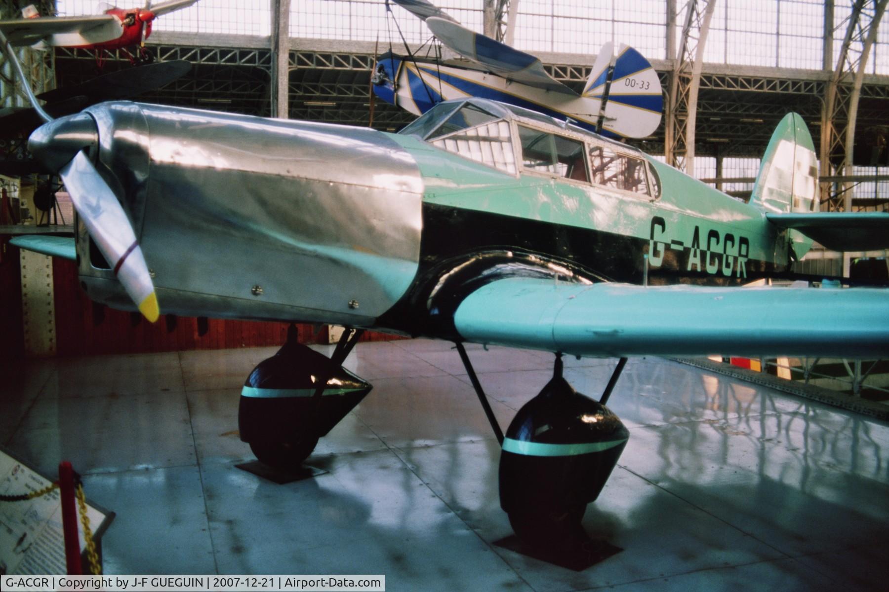 G-ACGR, Percival P-1C Gull Four 2A C/N D29, Gull Four 2A preserved in belgian Musée Royal de l'Armée.