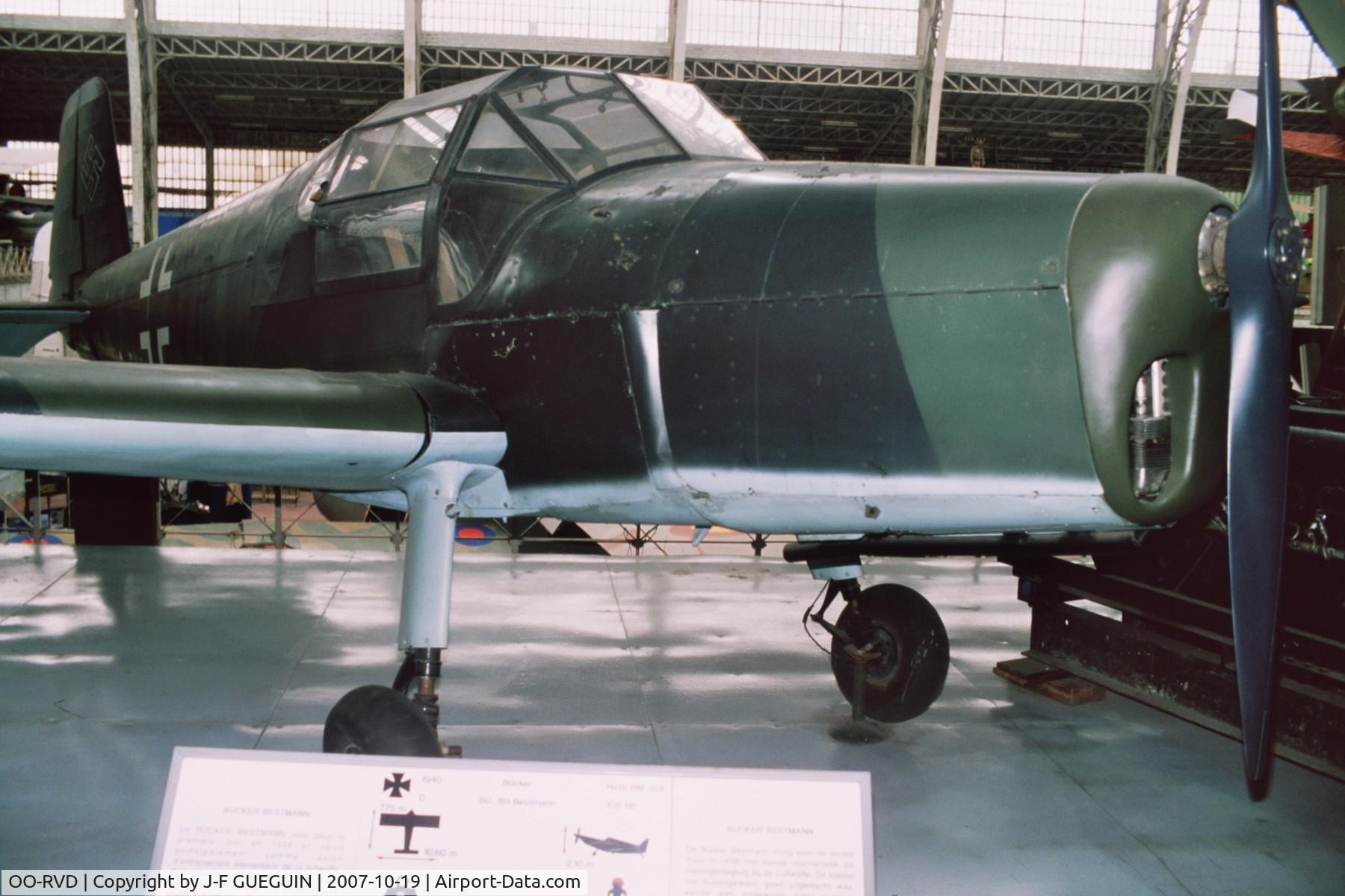 OO-RVD, Bucker Bu-181B Bestmann C/N 021969, Bestmann preserved in belgian Musée Royal de l'Armée.