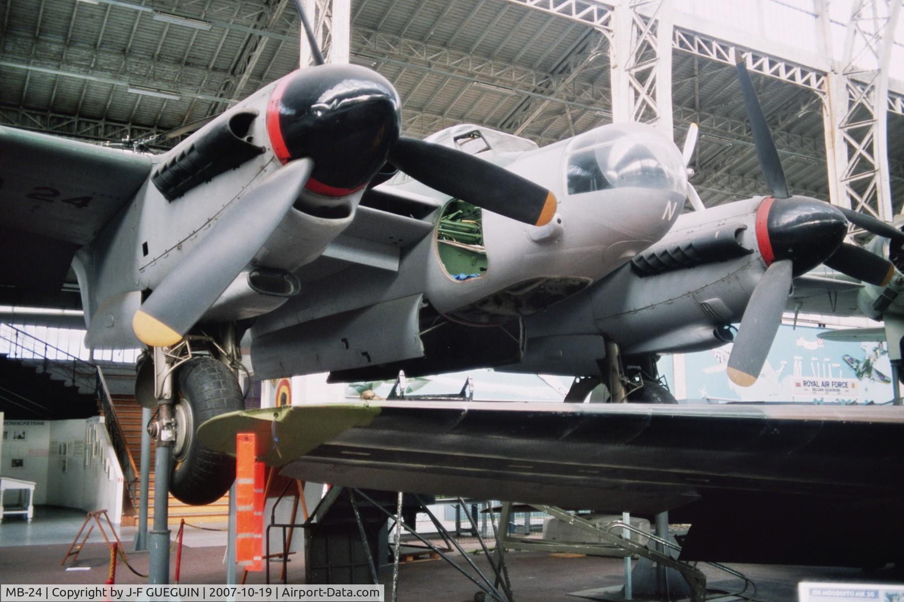 MB-24, De Havilland DH-98 Mosquito NF.30 C/N 984597, Mosquito NF.30 (ex-serial RAF RK952) preserved in Belgian Musée Royal de l'Armée.