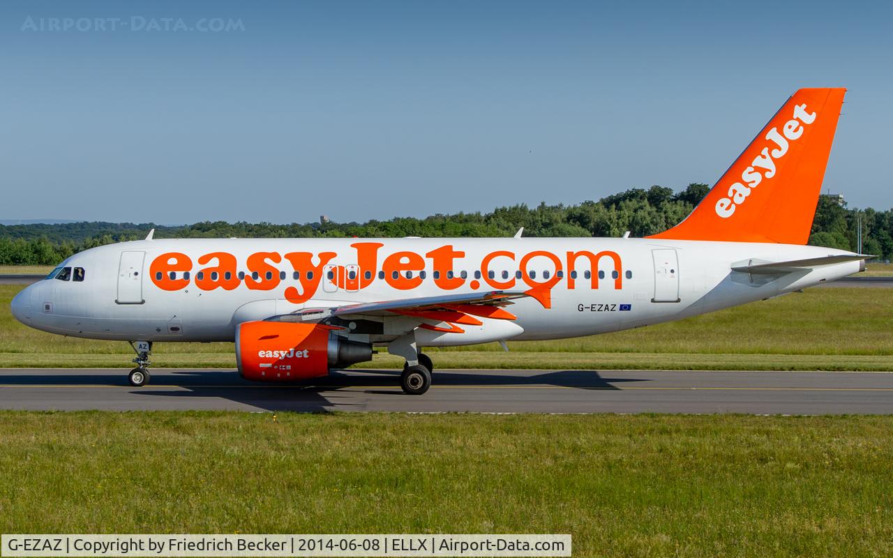 G-EZAZ, 2006 Airbus A319-111 C/N 2829, taxying to the active