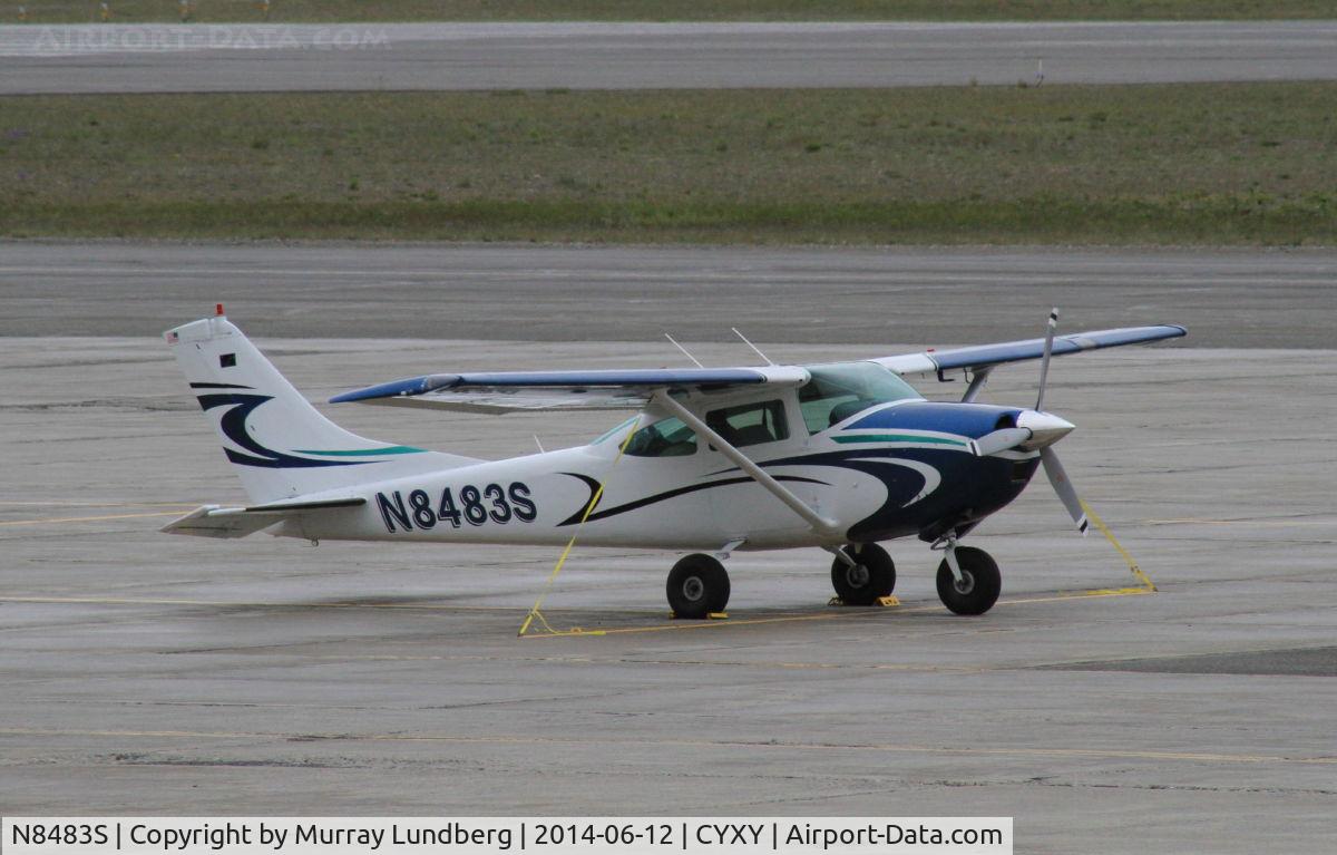 N8483S, 1965 Cessna 182H Skylane C/N 18256583, On the itinerant tie-down ramp at Whitehorse, Yukon.