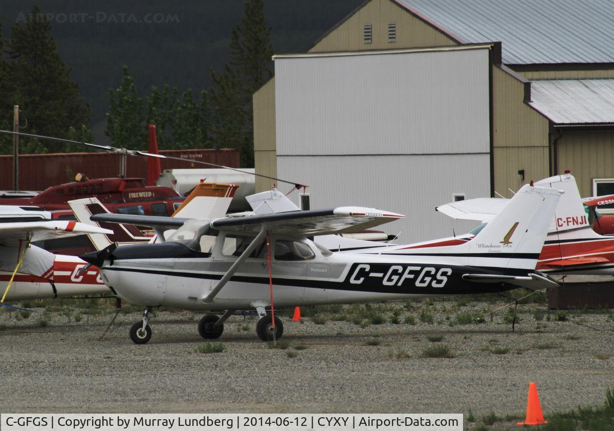 C-GFGS, 1976 Cessna 172M Skyhawk II C/N 17267296, Tied down at Whitehorse, Yukon.