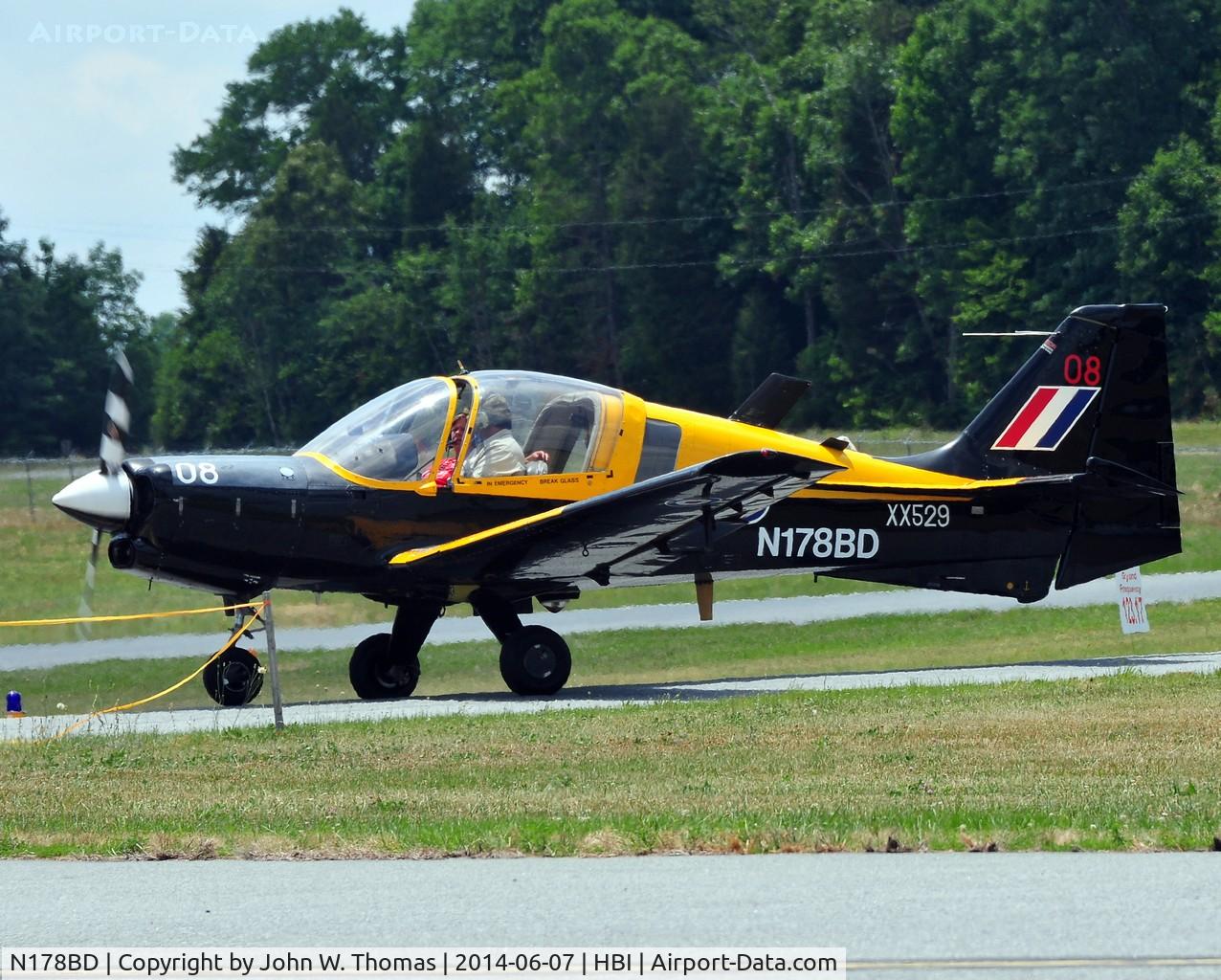 N178BD, 1973 Scottish Aviation Bulldog T.1 C/N BH120/215, NC Aviation Museum Fly In, June 7, 2014