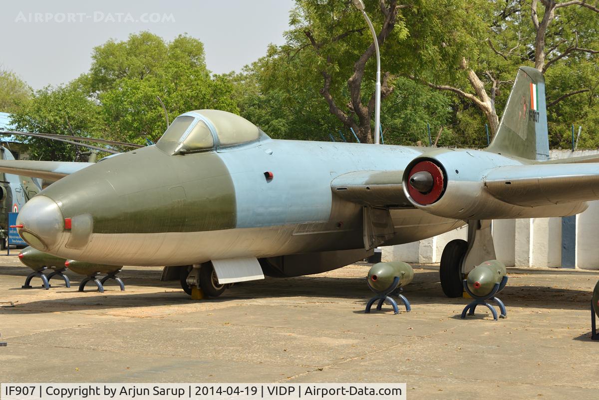 IF907, English Electric Canberra B(I).58 C/N EEP71548, On display at Indian Air Force Museum Palam. The Canberra was inducted into the IAF in April 1957 and served with distinction in the 1965 and 1971 wars.  Retired from the IAF in 2007.
