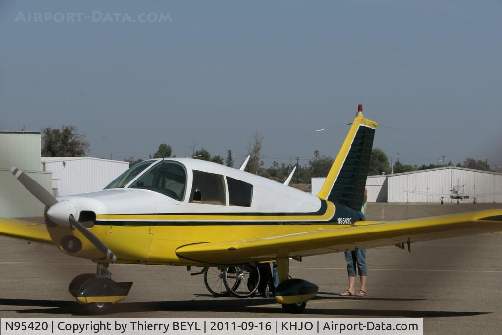 N95420, 1969 Piper PA-28-140 C/N 28-25938, I apologize for the picture quality through the fence