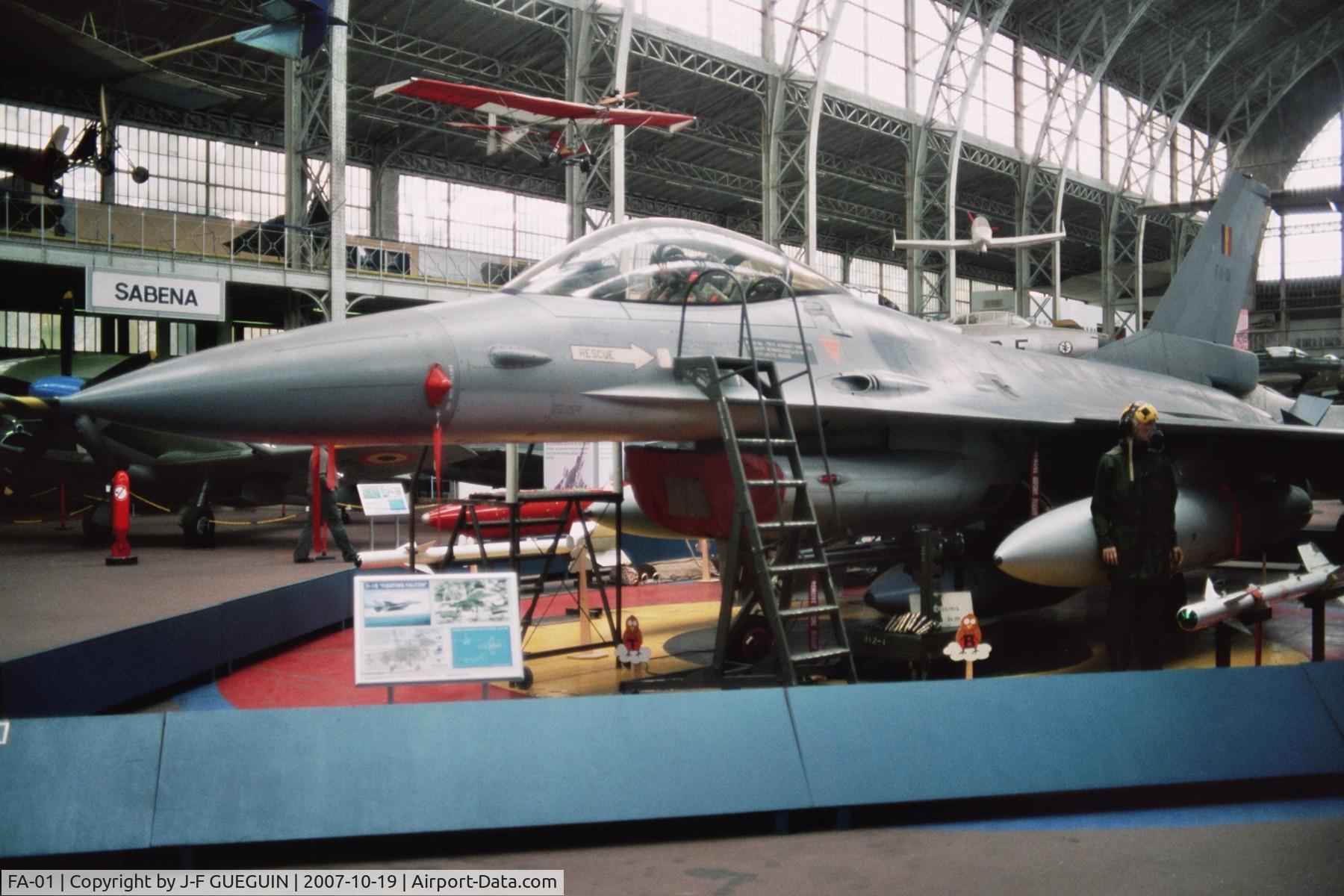 FA-01, 1978 SABCA F-16A Fighting Falcon C/N 6H-1, F-16A block 1 Fighting Falcon, US serial 78-0116, preserved in Belgian Musée Royal de l'Armée.