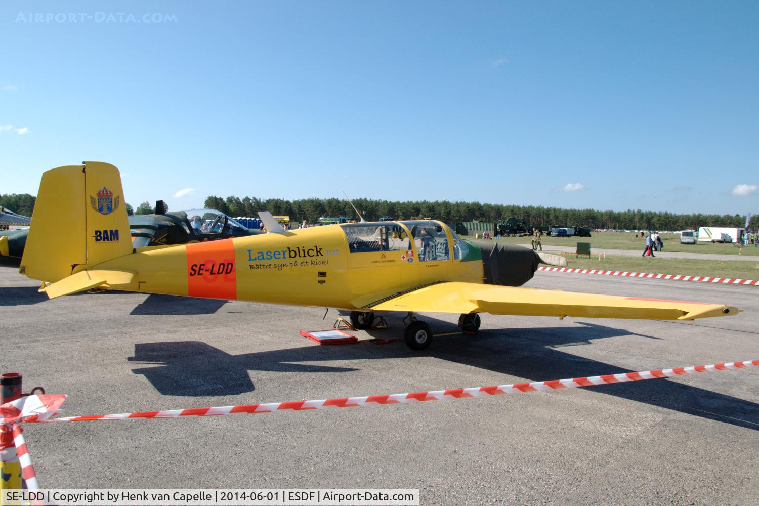 SE-LDD, 1953 Saab Sk.50 Safir C/N 91-250, Saab 91B Safir of Safirklubben Qvintus F17 on the p[latform of Ronneby Air Base, Sweden.