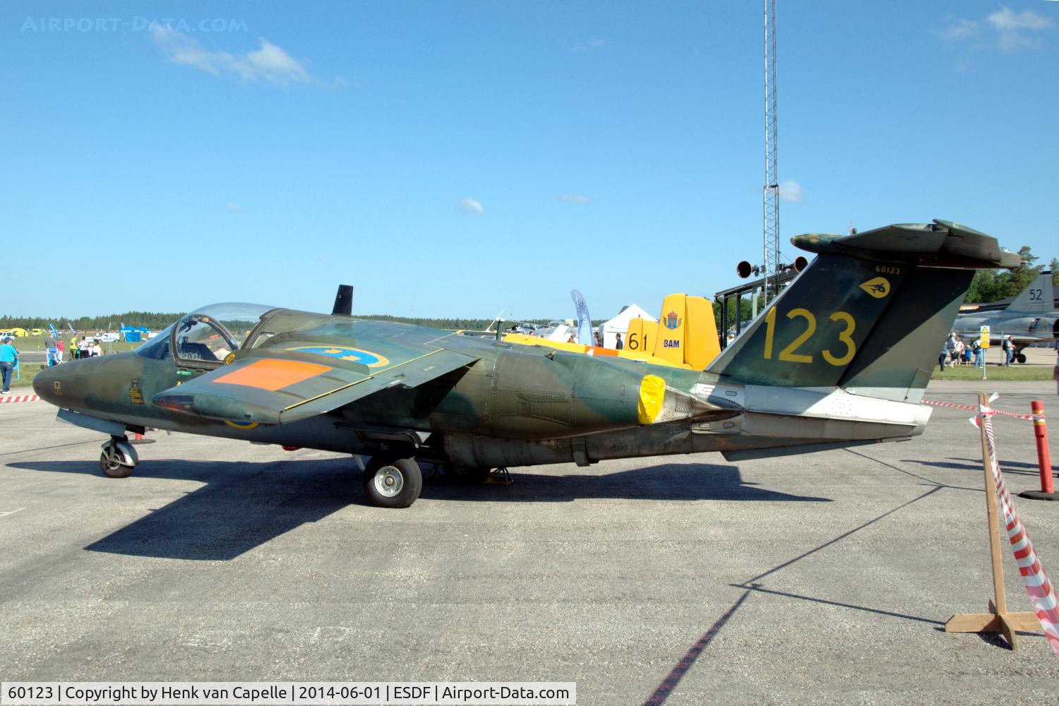60123, Saab Sk.60A C/N 60-123, Saab Sk60A jet-trainer of the Swedish Air Force at its home base Ronneby Air Base