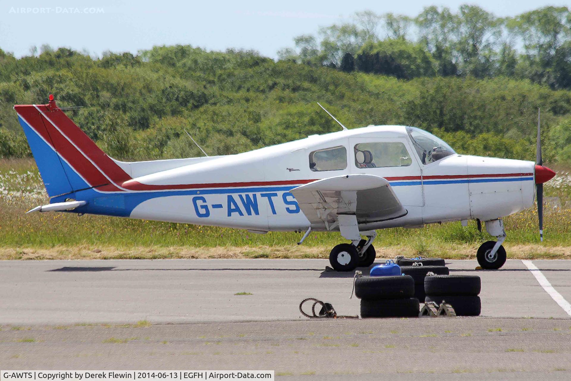 G-AWTS, 1969 Beech 19A Musketeer Sport III C/N MB-412, Visiting Musketeer Sport III, previously registered OO-BGN, seen at EGFH.
