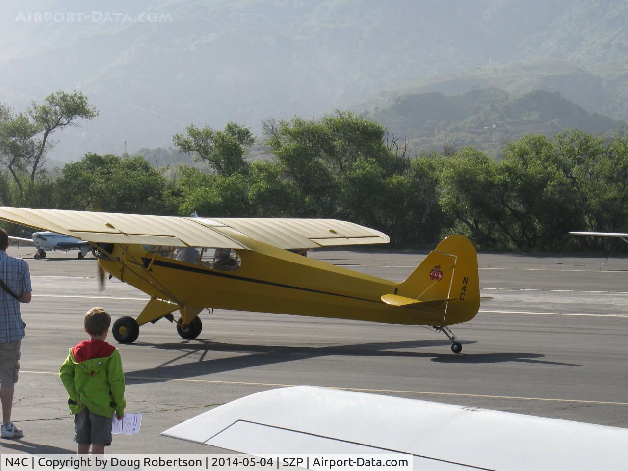 N4C, 1947 Piper J3C-65 Cub Cub C/N 22804, 1947 Piper J3C-65 CUB, Continental A&C65 65 Hp, taxi to 22, wistful onlooker