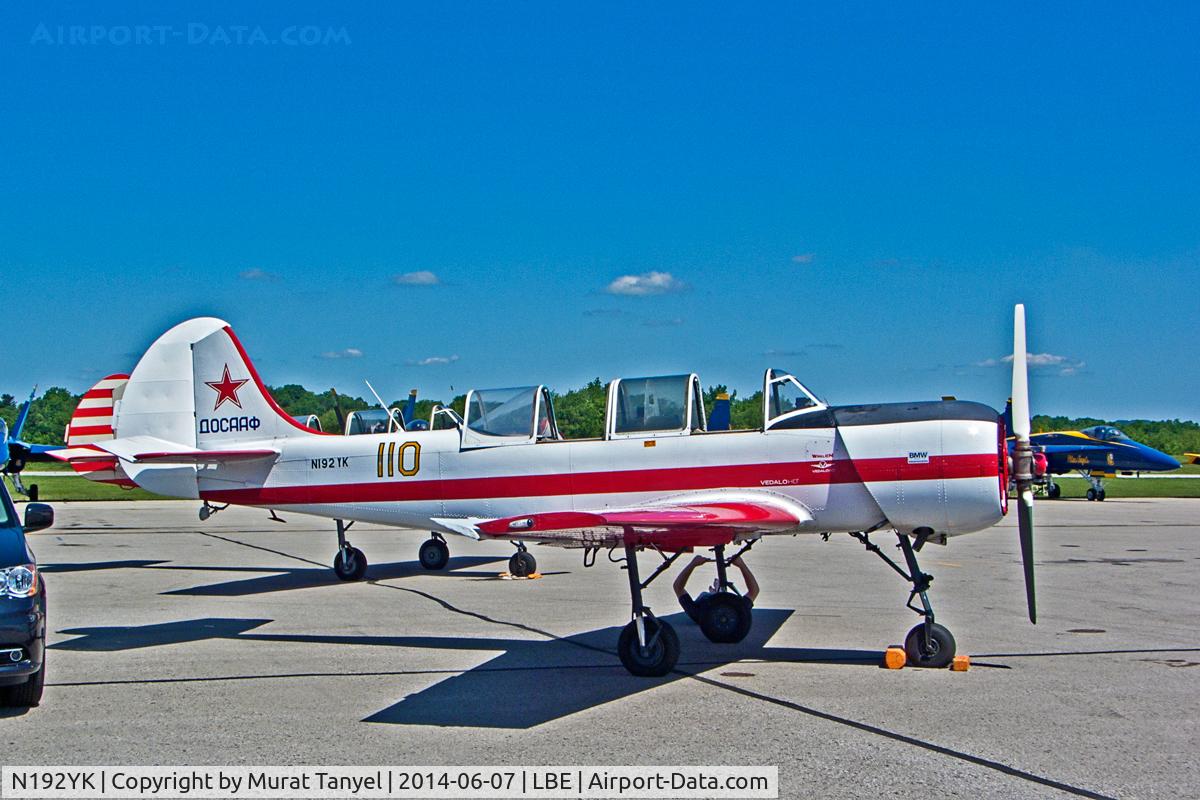 N192YK, 1990 Yakovlev Yak-52 C/N 9011008, At 2014 Westmoreland Air Show