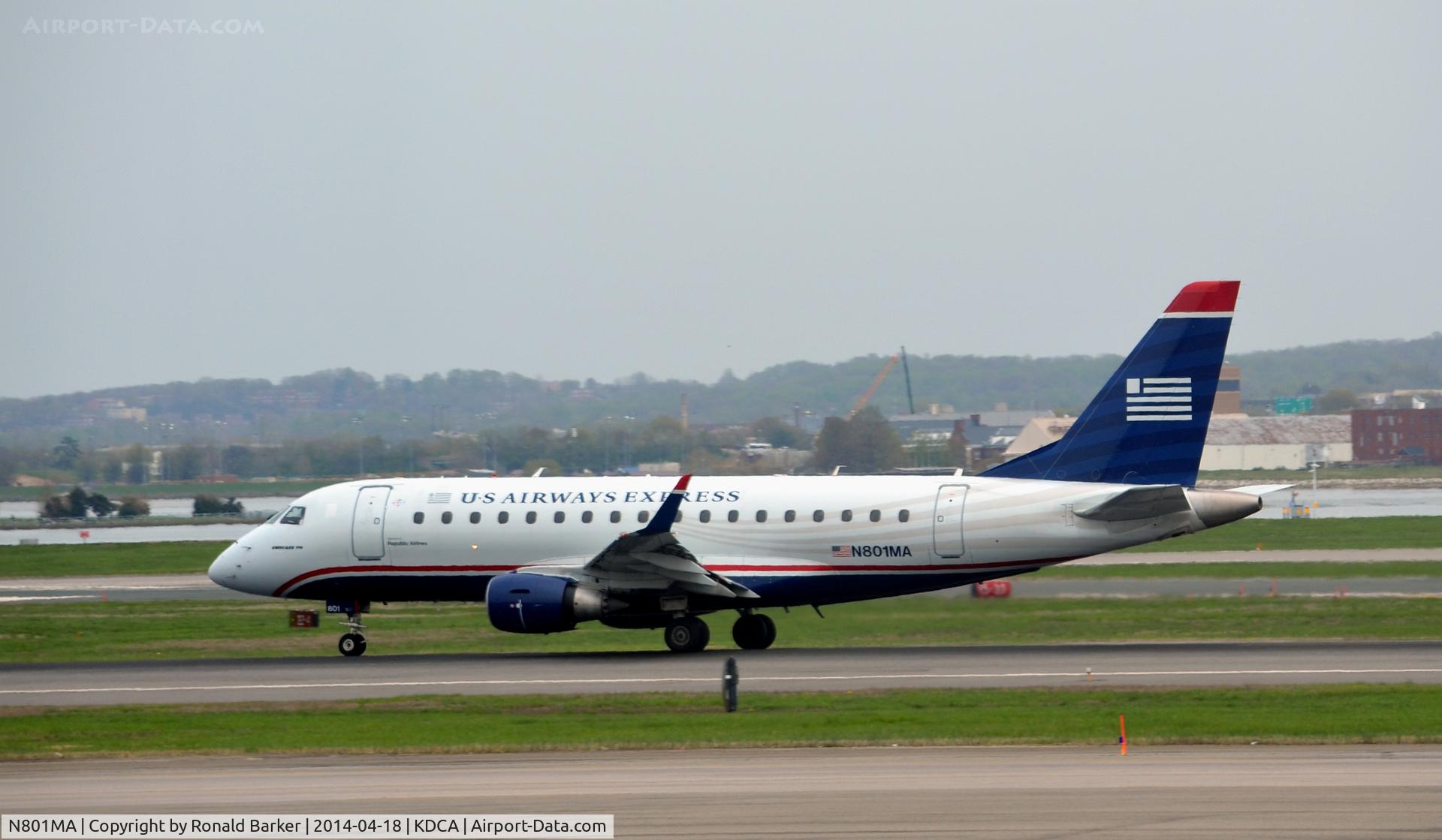 N801MA, 2004 Embraer 170SU (ERJ-170-100SU) C/N 17000012, Takeoff roll Reagan