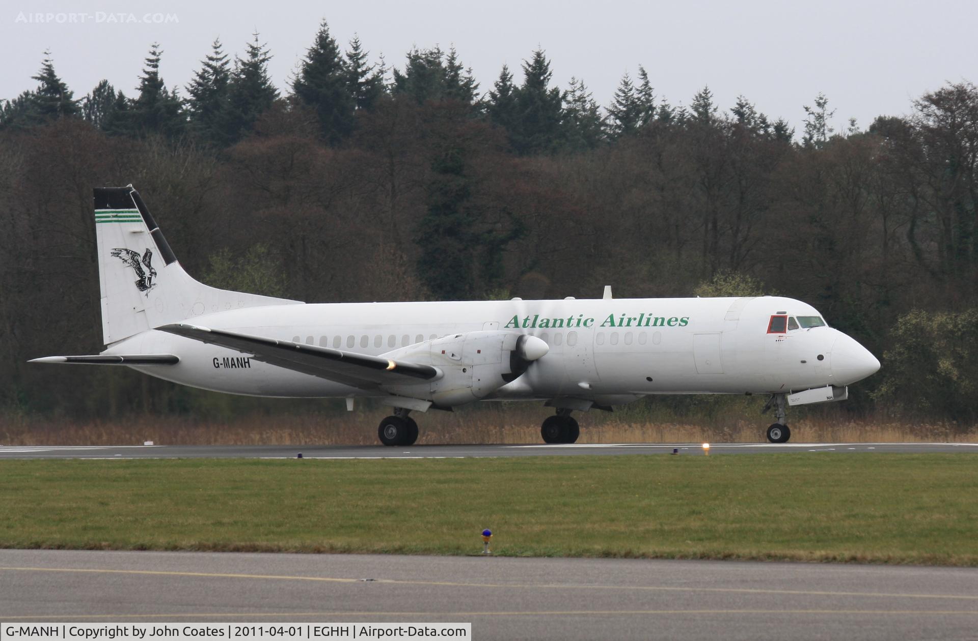 G-MANH, 1989 British Aerospace ATP C/N 2017, Departing