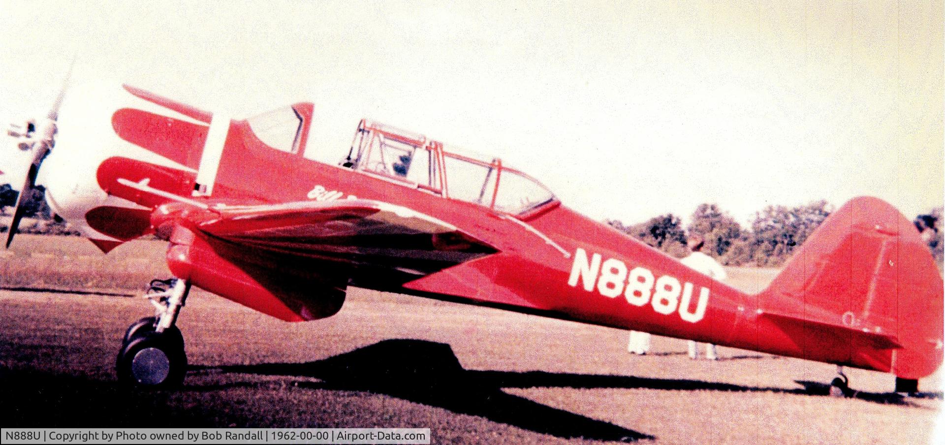 N888U, 1941 Curtiss-Wright A22 C/N 3707, This plane was restored in 1962 by Bob Randall at Young Field Airport in Ann Arbor, MI. This picture was taken right after the FAA inspection in '62. Took my dad 2 years to finish the work. Bill Barber chose the design and color.