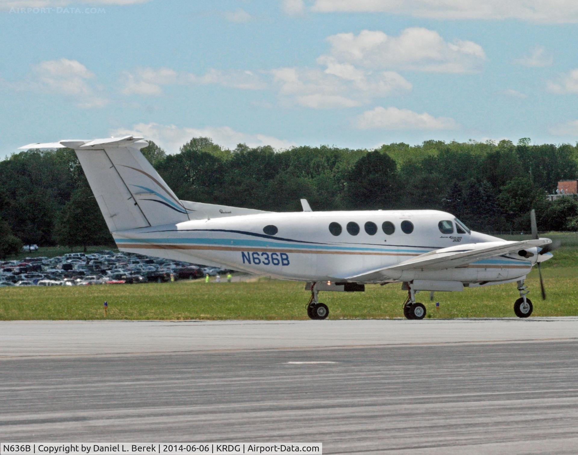 N636B, 1978 Beech C-12C Huron C/N BC-61, This corporate aircraft belonging to Kline Process Systems returns home at Reading, PA.