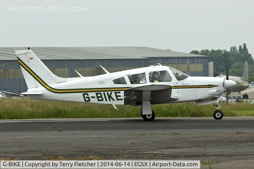 G-BIKE, 1973 Piper PA-28R-200-2 Cherokee Arrow II C/N 28R-7335173, Attending the 2014 June Air Britain Fly-In at North Weald
