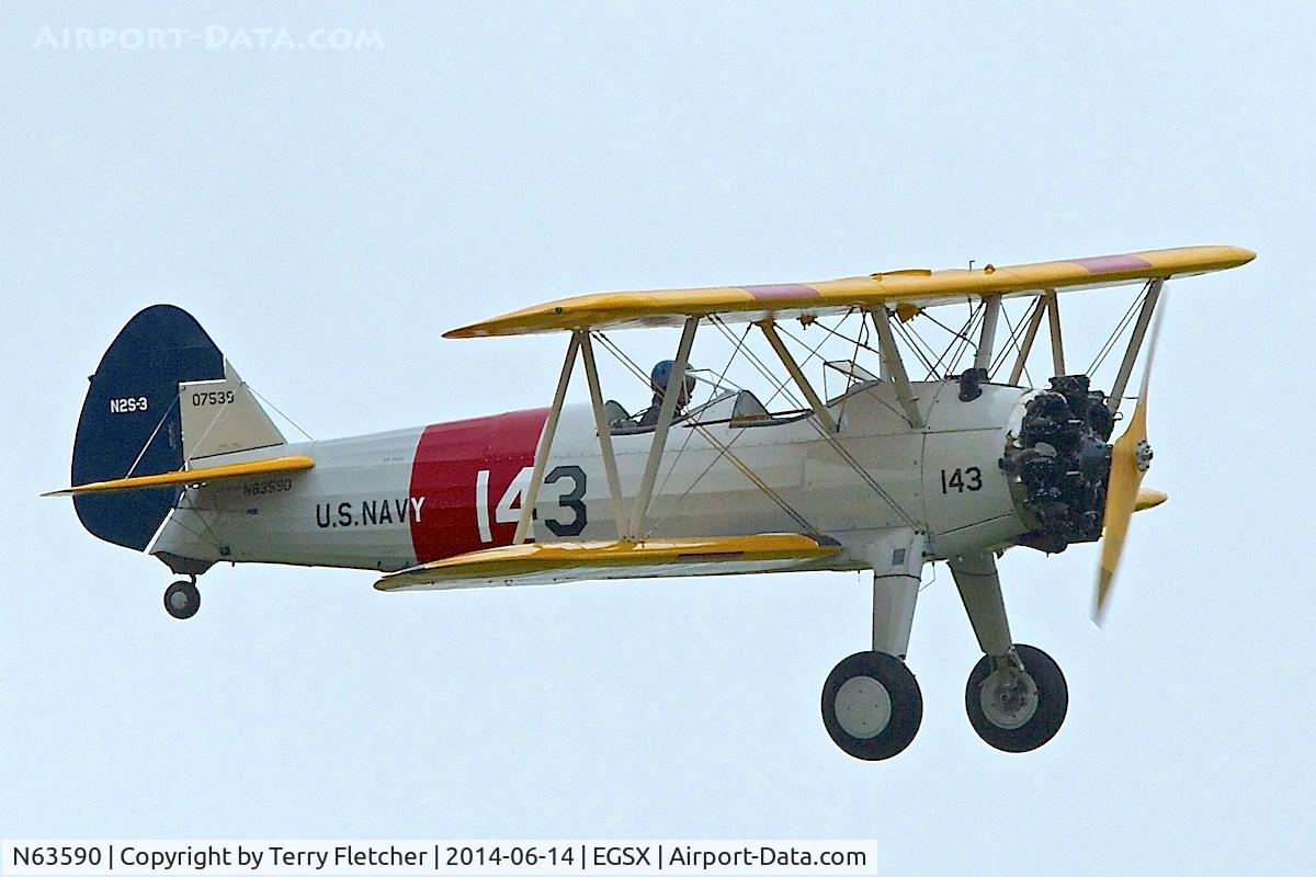 N63590, 1943 Boeing A75N1(PT17) C/N 75-7143, Attending the 2014 June Air Britain Fly-In at North Weald