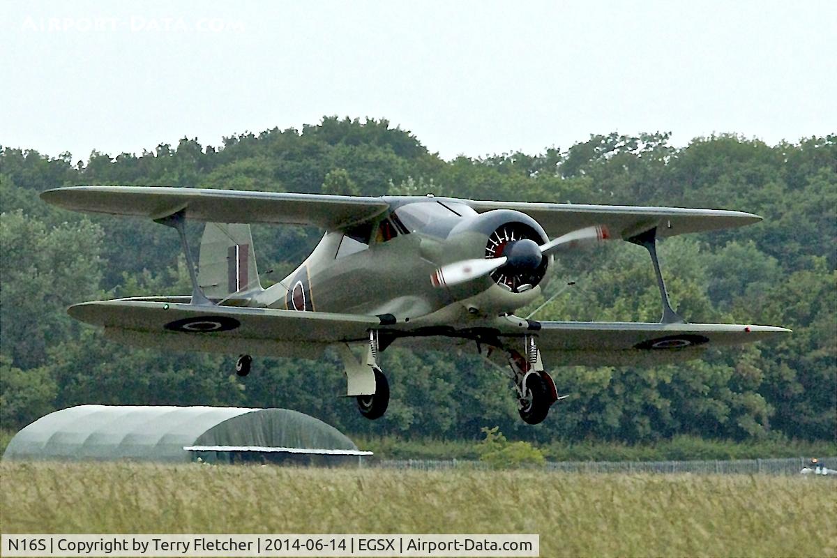 N16S, 1944 Beech D17S Staggerwing C/N 6687, Attending the 2014 June Air Britain Fly-In at North Weald