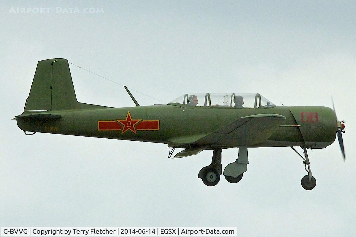 G-BVVG, 1966 Nanchang CJ-6A Chujiao C/N 2751219, Attending the 2014 June Air Britain Fly-In at North Weald