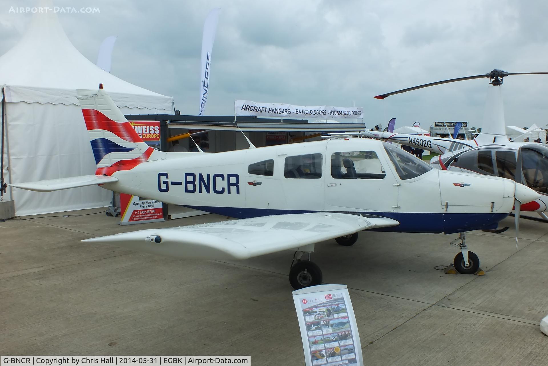 G-BNCR, 1980 Piper PA-28-161 Cherokee Warrior II C/N 28-8016111, at AeroExpo 2014