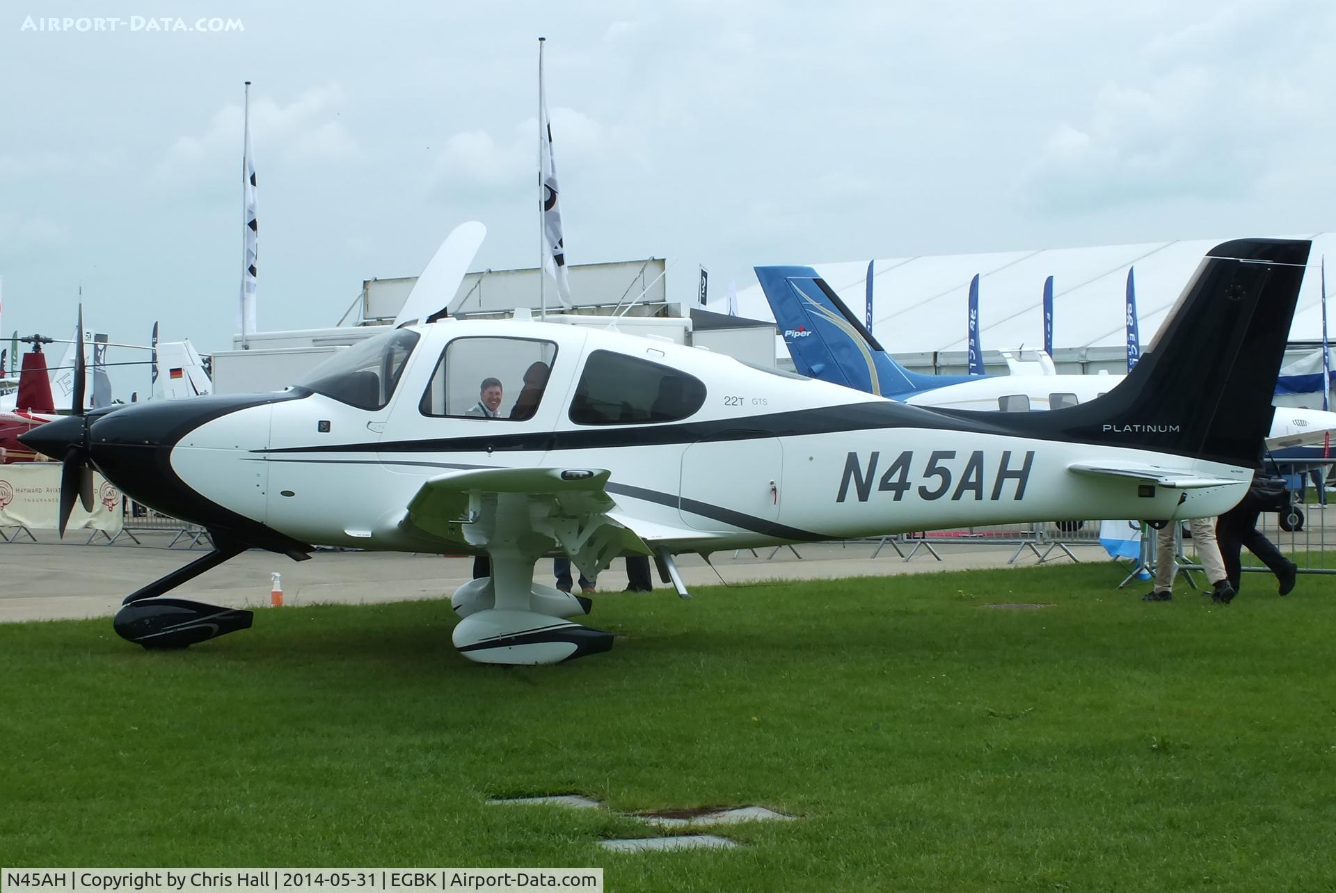 N45AH, 2014 Cirrus SR22T GTS C/N 0701, at AeroExpo 2014