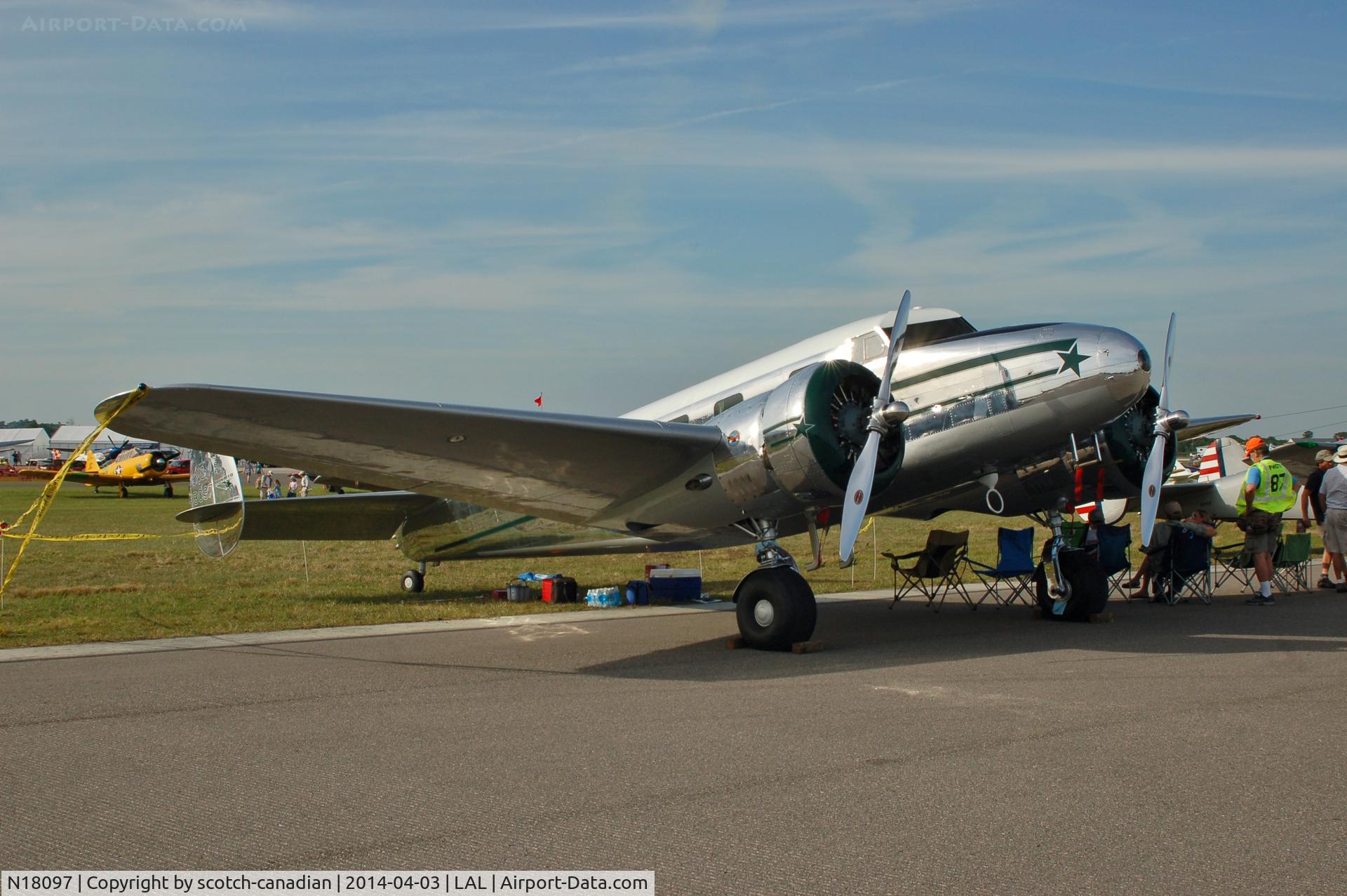 N18097, 1938 Lockheed 12A Electra Junior C/N 1250, 1938 Lockheed 12A, N18097, at 2014 Sun n Fun, Lakeland Linder Regional Airport, Lakeland, FL
