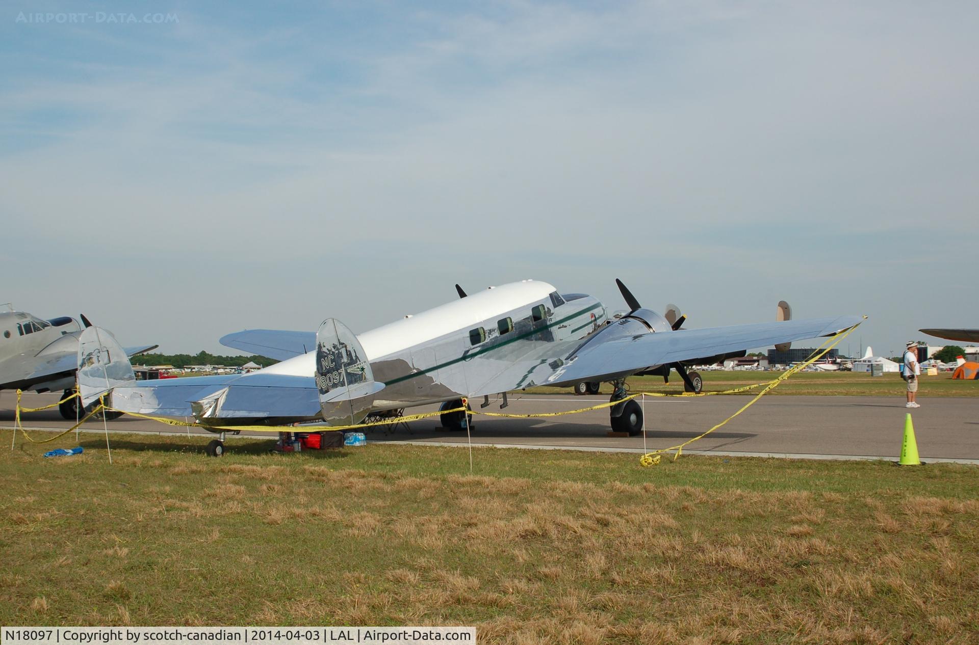 N18097, 1938 Lockheed 12A Electra Junior C/N 1250, 1938 Lockheed 12A, N18097, at 2014 Sun n Fun, Lakeland Linder Regional Airport, Lakeland, FL