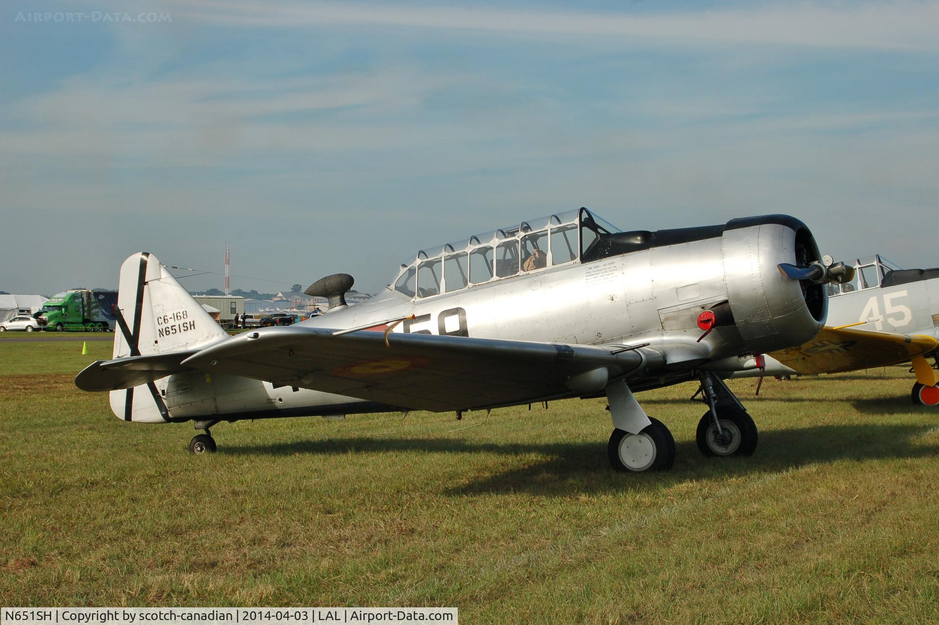 N651SH, 1944 North American T-6G Texan C/N 168-409, 1944 North American Medore T-6D, N651SH, at 2014 Sun n Fun, Lakeland Linder Regional Airport, Lakeland, FL