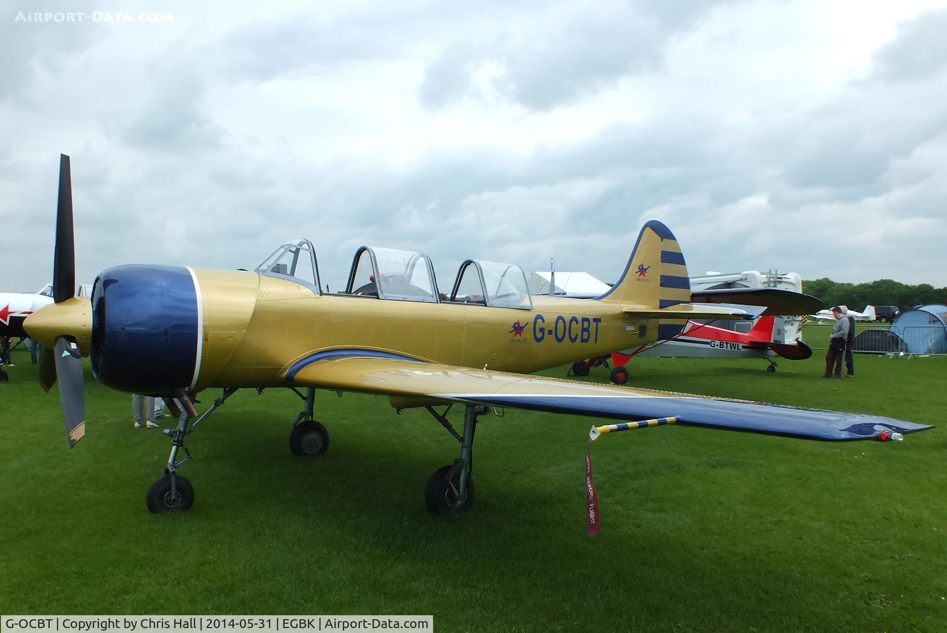 G-OCBT, 1990 Bacau Yak-52 C/N 9011001, at AeroExpo 2014