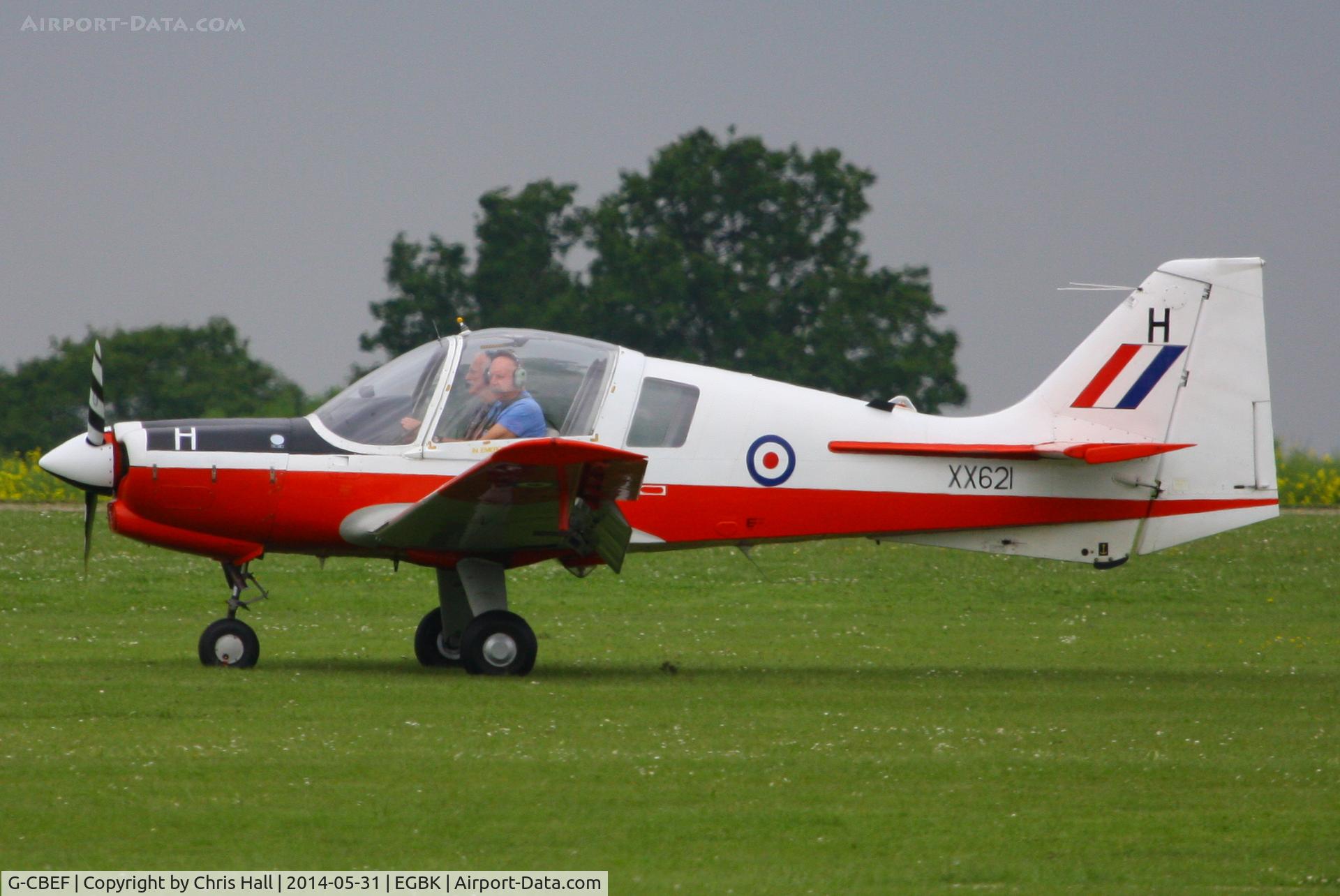 G-CBEF, 1974 Scottish Aviation Bulldog T.1 C/N BH120/286, at AeroExpo 2014