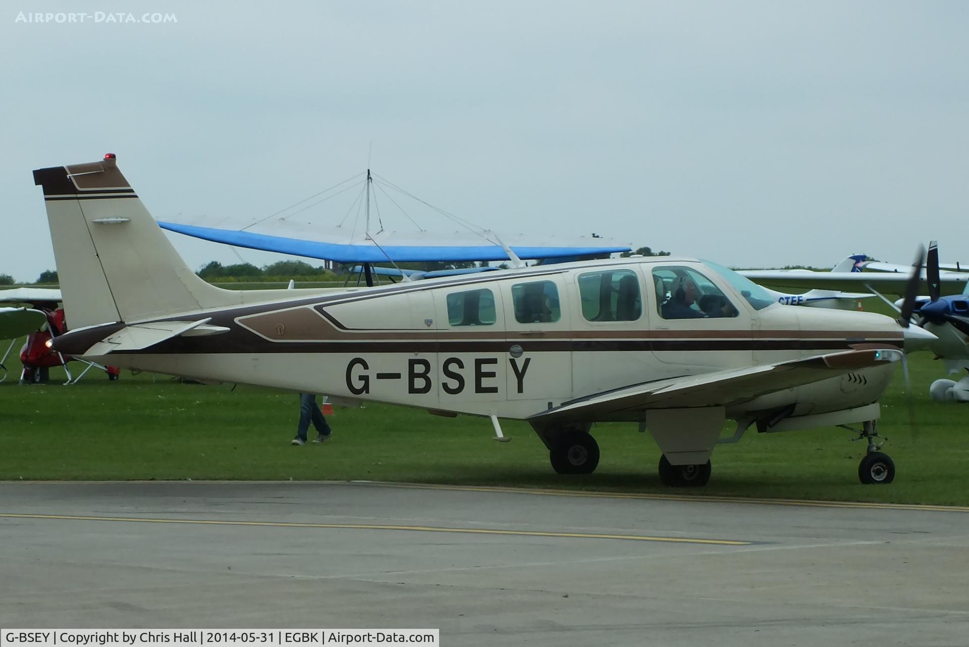 G-BSEY, 1981 Beech A36 Bonanza 36 C/N E-1873, at AeroExpo 2014
