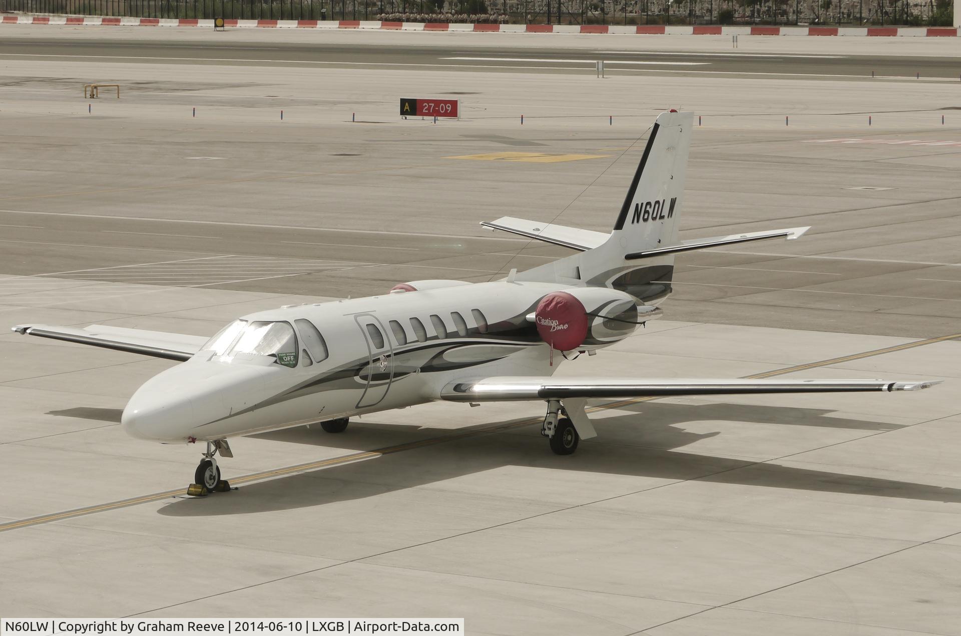 N60LW, 2006 Cessna 550 Citation Bravo C/N 550-1129, Parked at Gibraltar.