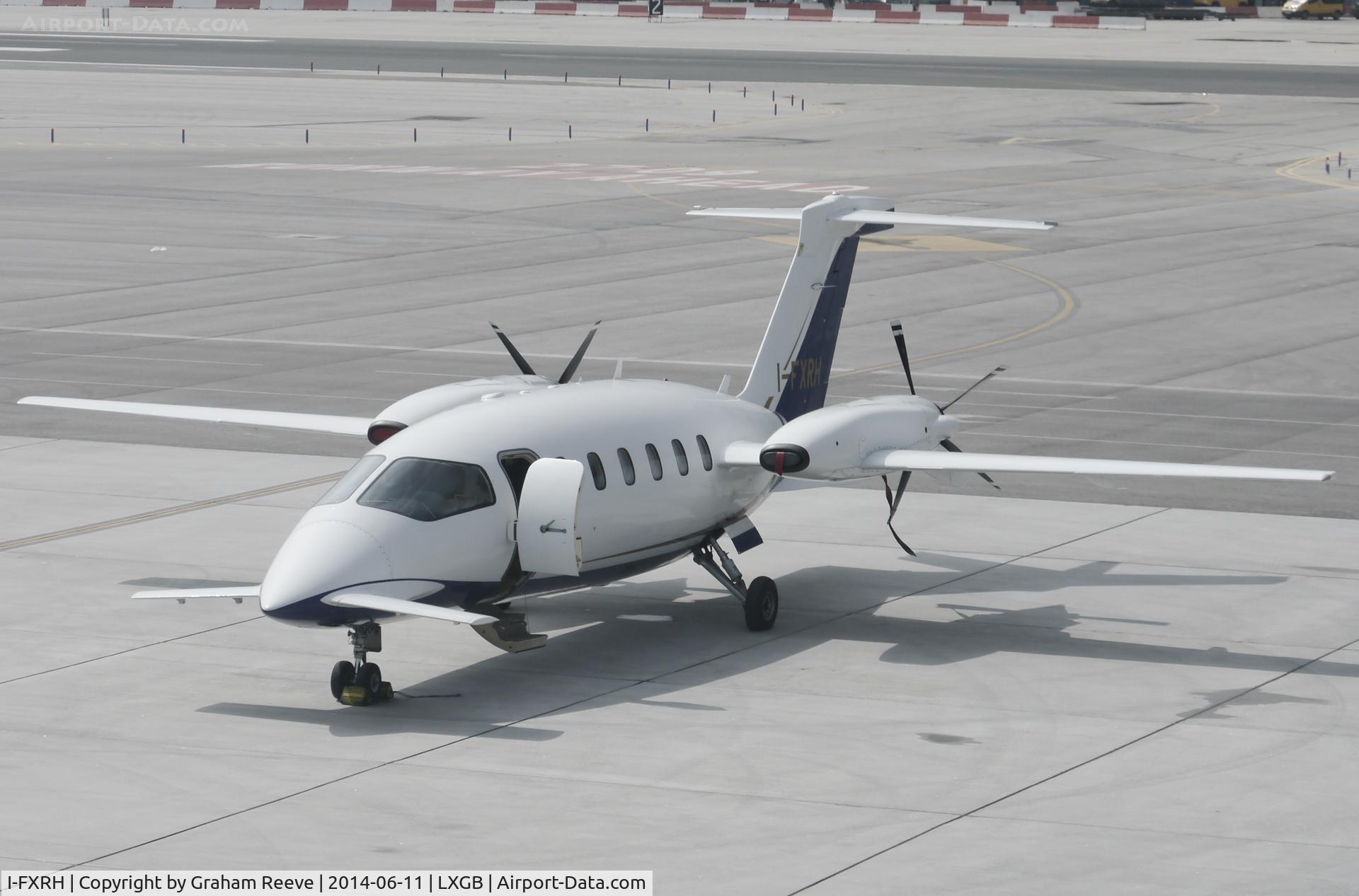 I-FXRH, 2009 Piaggio P-180 Avanti II C/N 1177, Parked at Gibraltar.