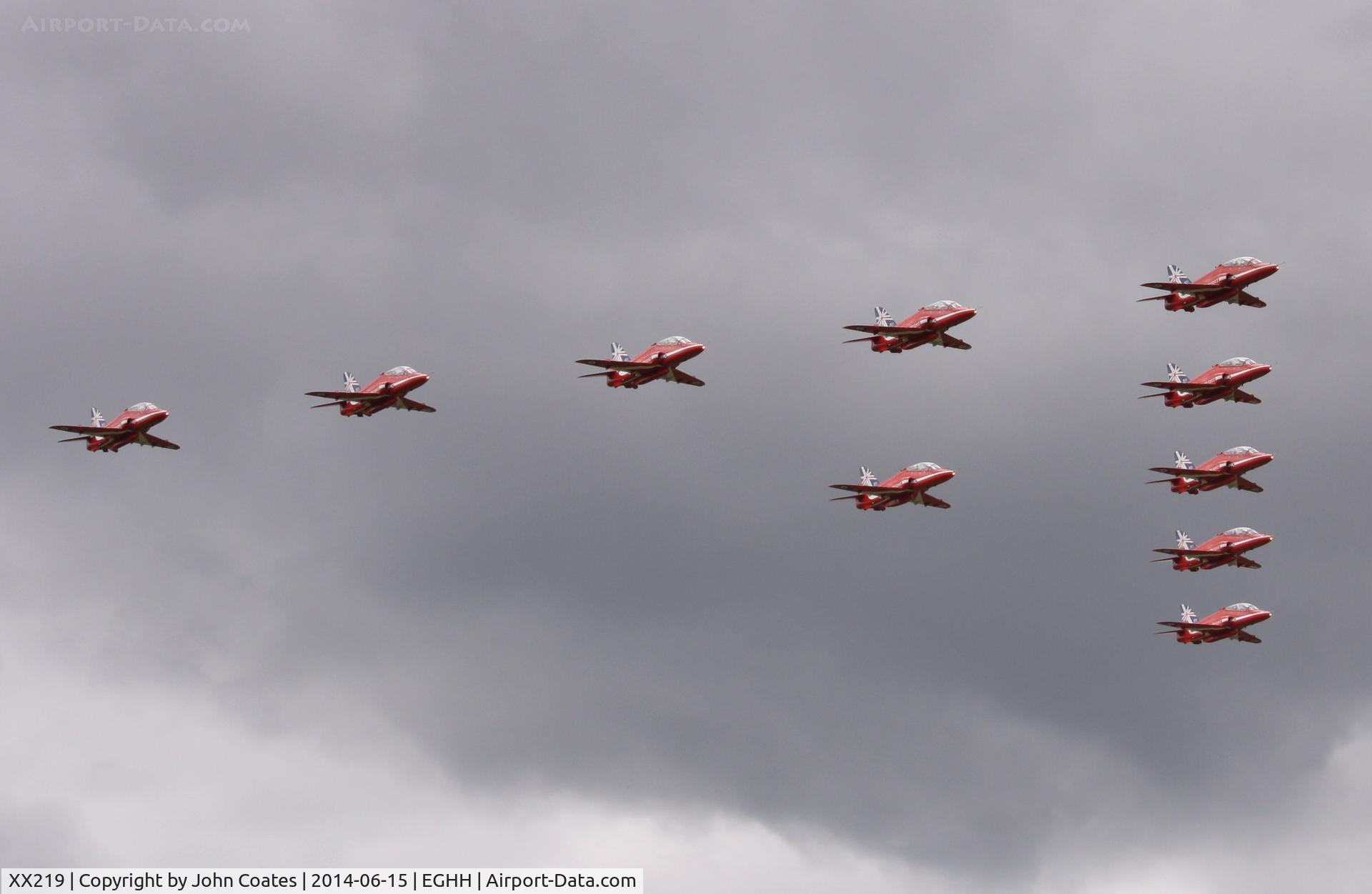 XX219, 1978 Hawker Siddeley Hawk T.1A C/N 055/312055, Reds arrive for IOW show