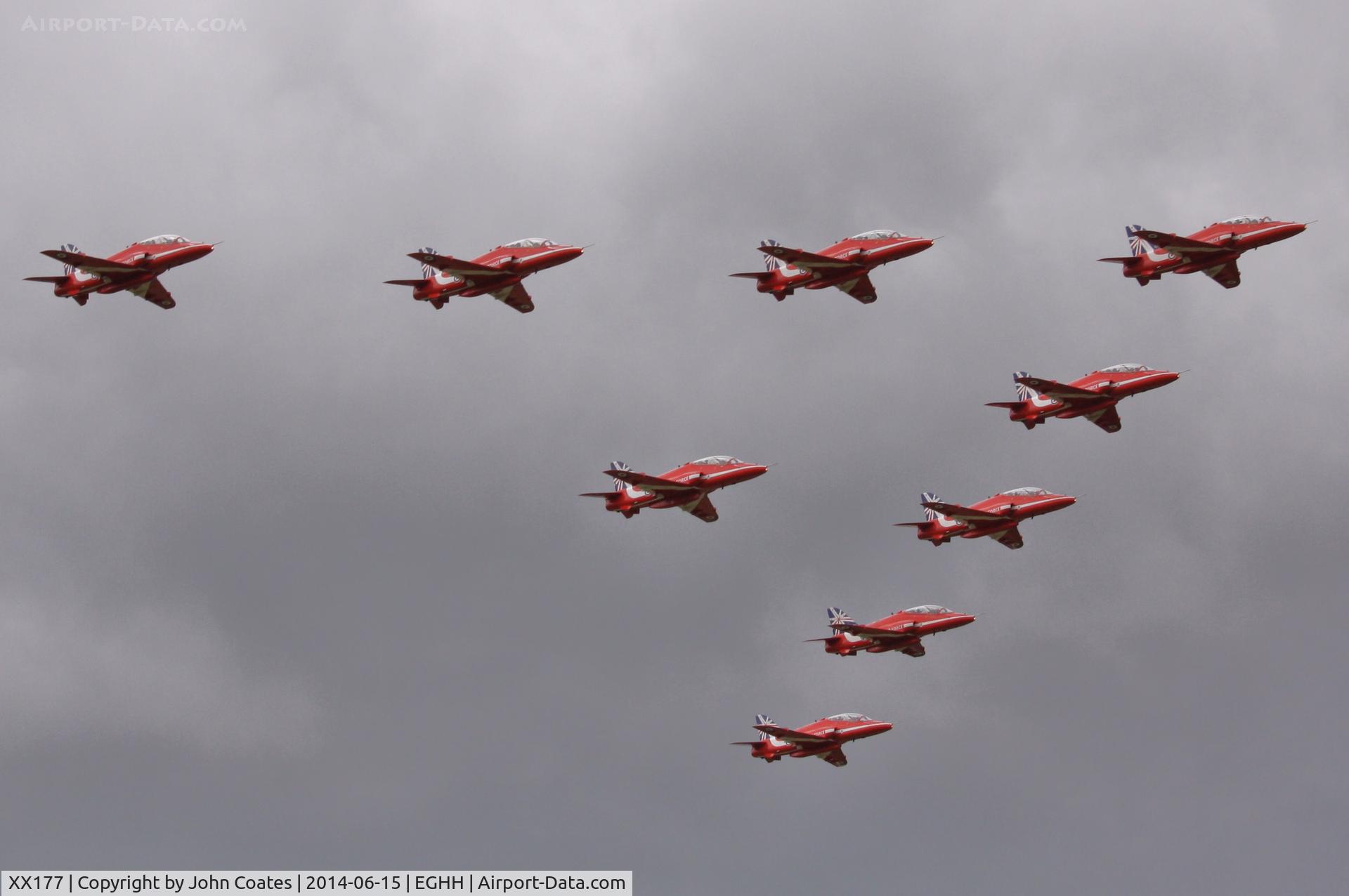 XX177, 1977 Hawker Siddeley Hawk T.1 C/N 024/312024, Reds arriving for IOW show