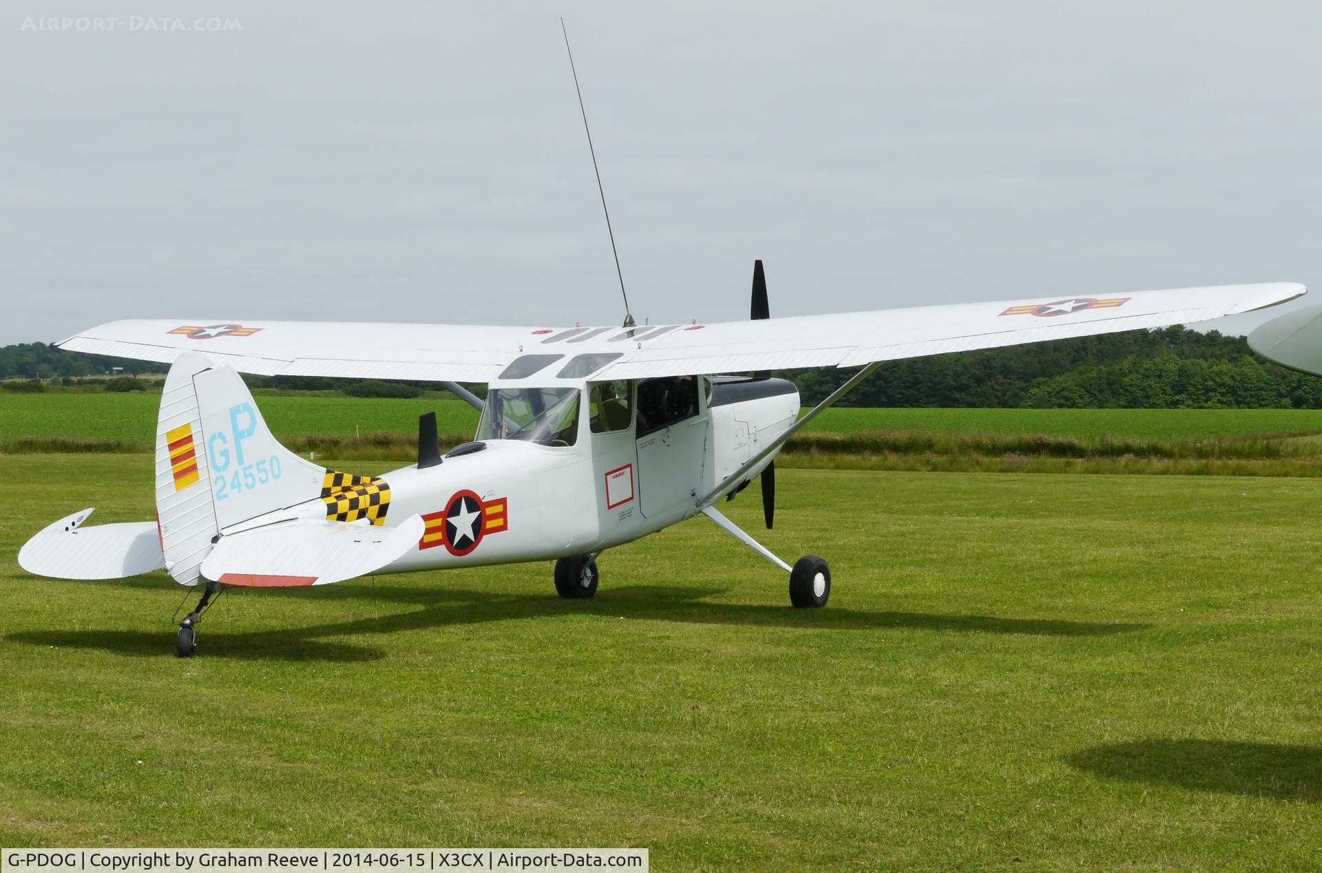G-PDOG, 1957 Cessna 305C C/N 24550, Parked at Northrepps.