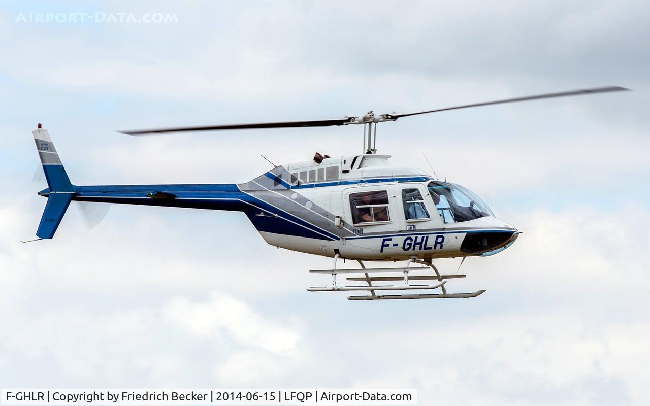 F-GHLR, Bell 206B JetRanger III C/N 2718, hovering prior landing after an sightseeing flight out of Phalsbourg Air Base