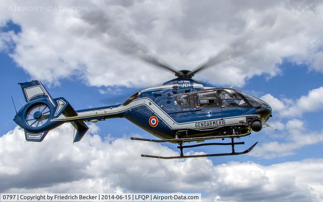 0797, 2009 Eurocopter EC-135T-2 C/N 0797, hovering during a display flight out of Phalsbourg Air Base