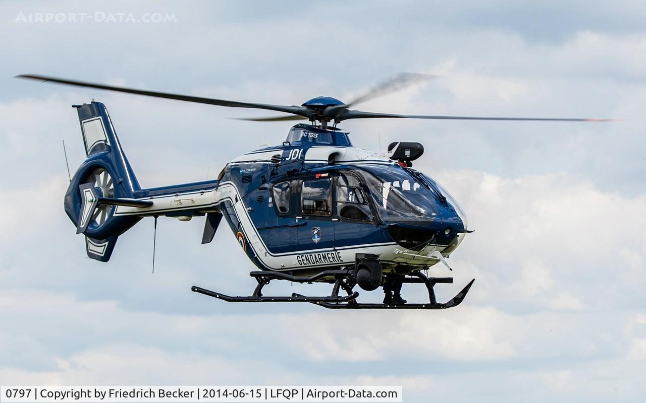 0797, 2009 Eurocopter EC-135T-2 C/N 0797, hovering during a display flight out of Phalsbourg Air Base